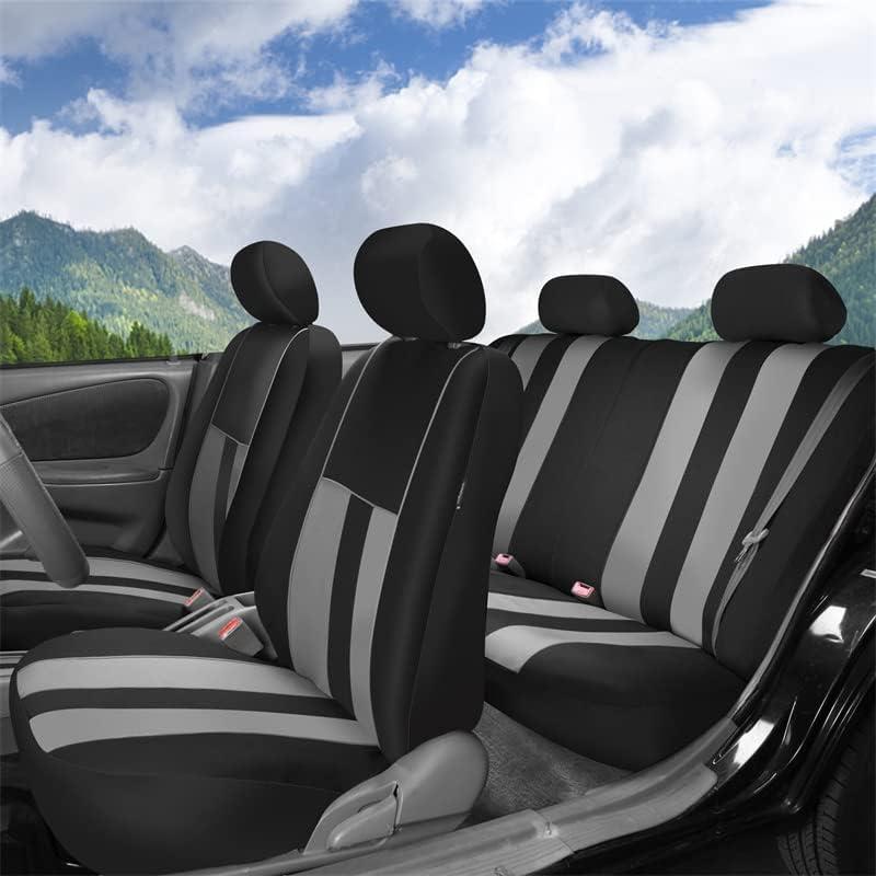 FH Group Funda de Asiento de Coche Universal Rayas Grises