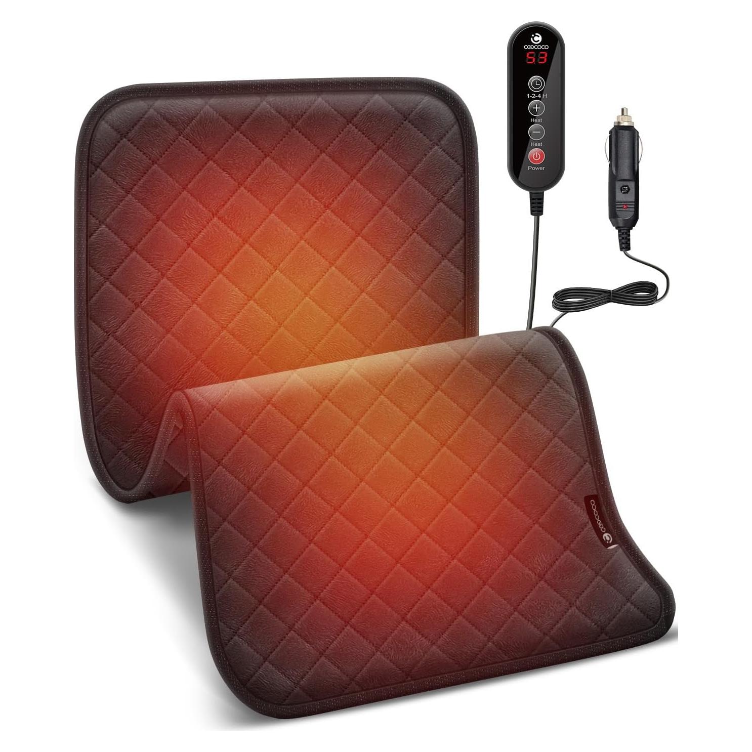 Manta Calentada para Coche CooCoCo 30x60 cm 12V/24V 5 Niveles