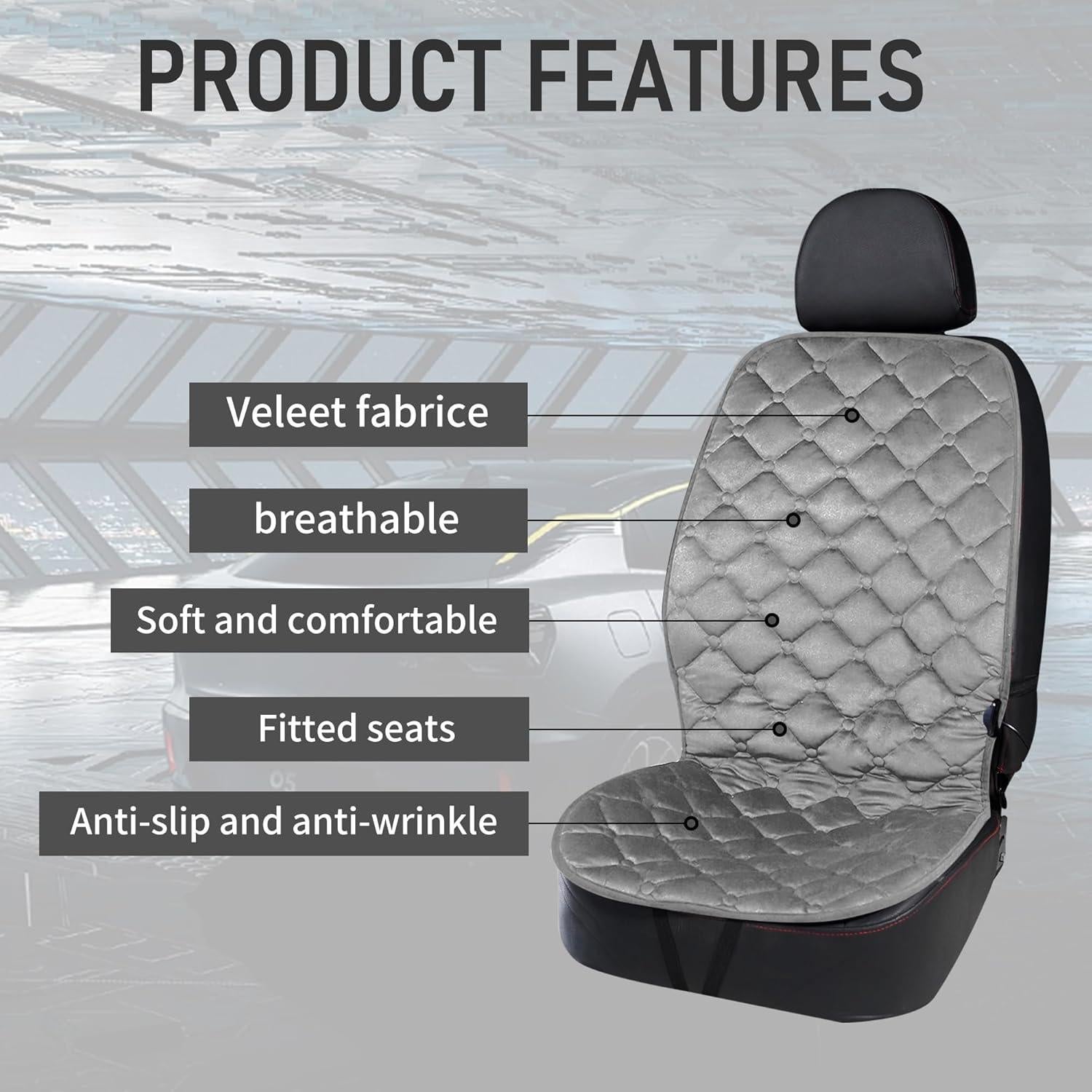 Cojín de Asiento Universal Fioqe Gris 53x48 cm