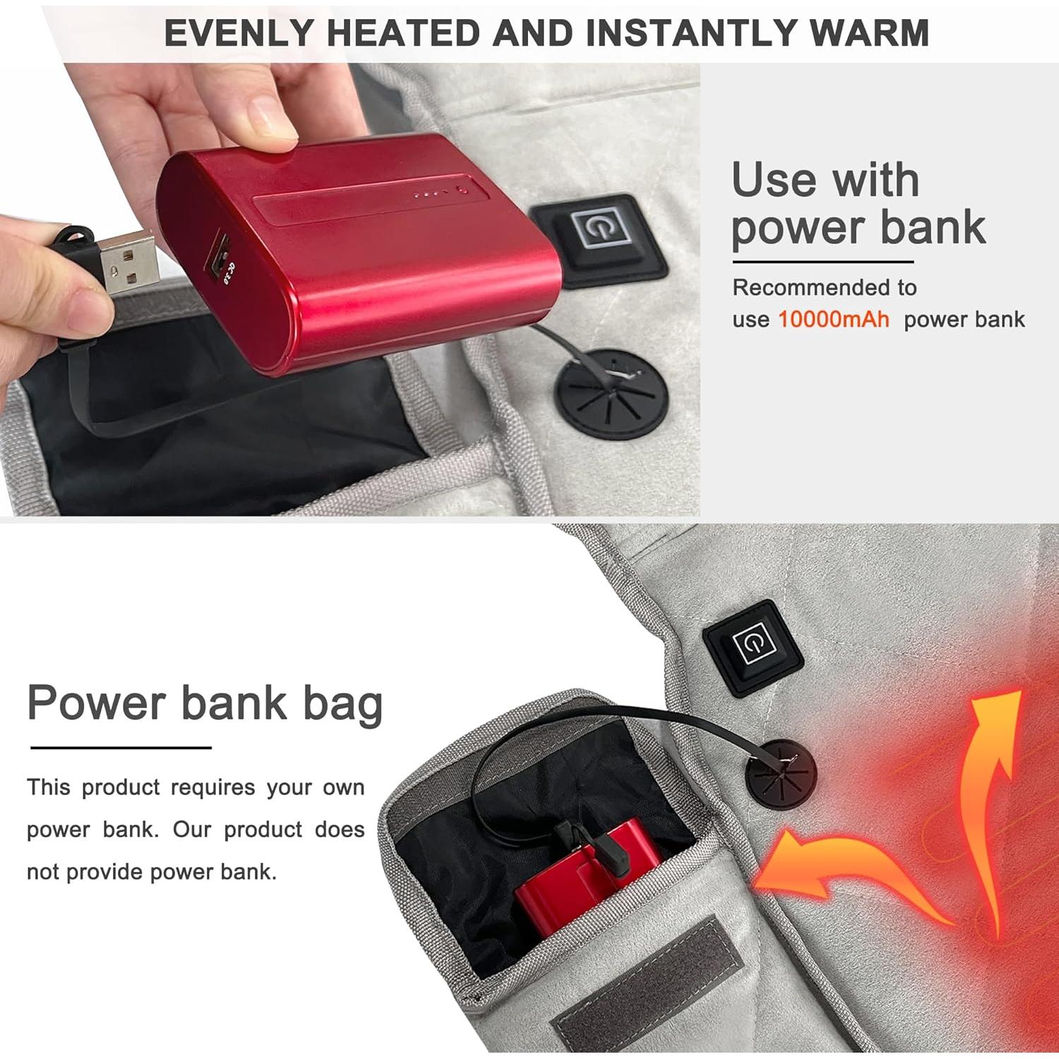 Cojín de Asiento Calentado MYDAYS OUTDOOR Gris USB 40x40cm