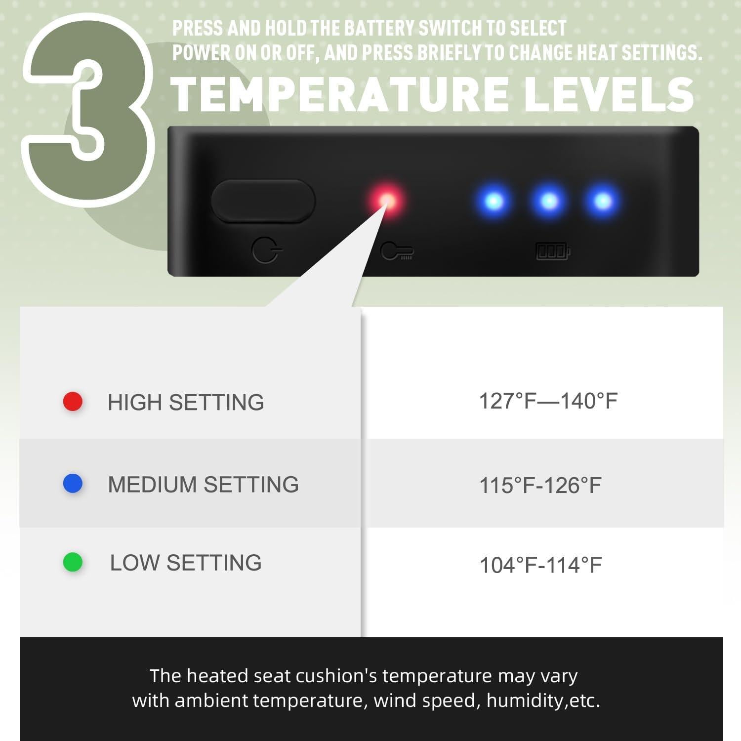Cojín Calentado Portátil COMOIL 16" x 14" 3 Niveles Calor