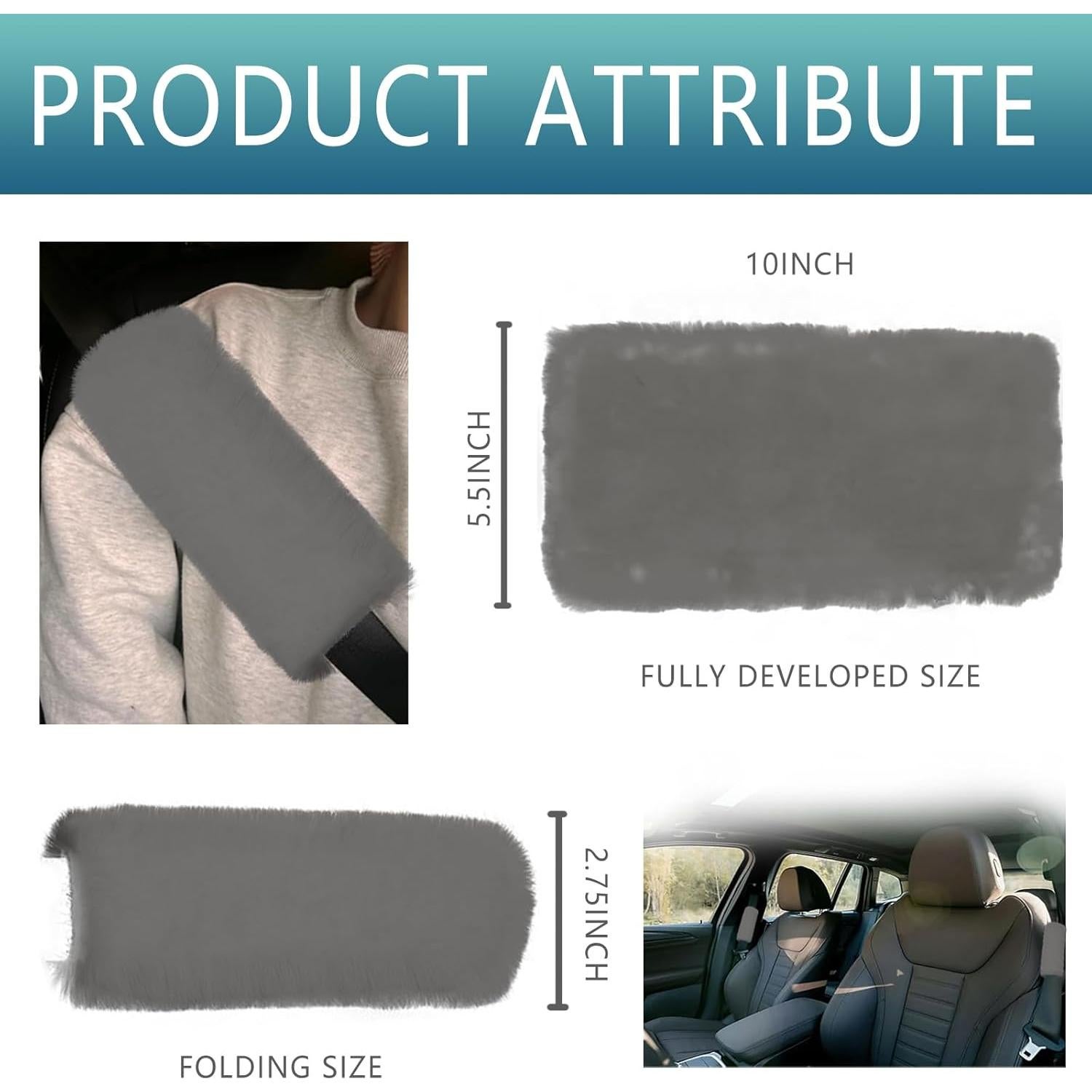 Fundas de Cinturón de Seguridad Luminuti 2 Pcs Gris Suave