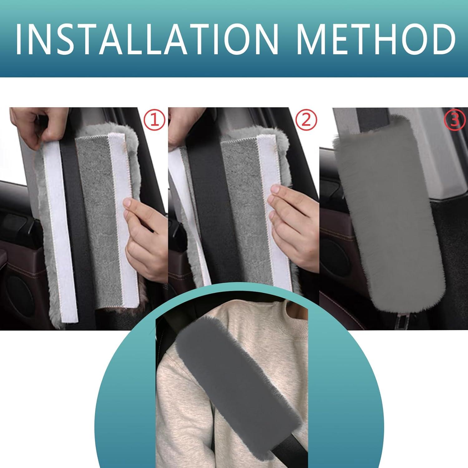 Fundas de Cinturón de Seguridad Luminuti 2 Pcs Gris Suave