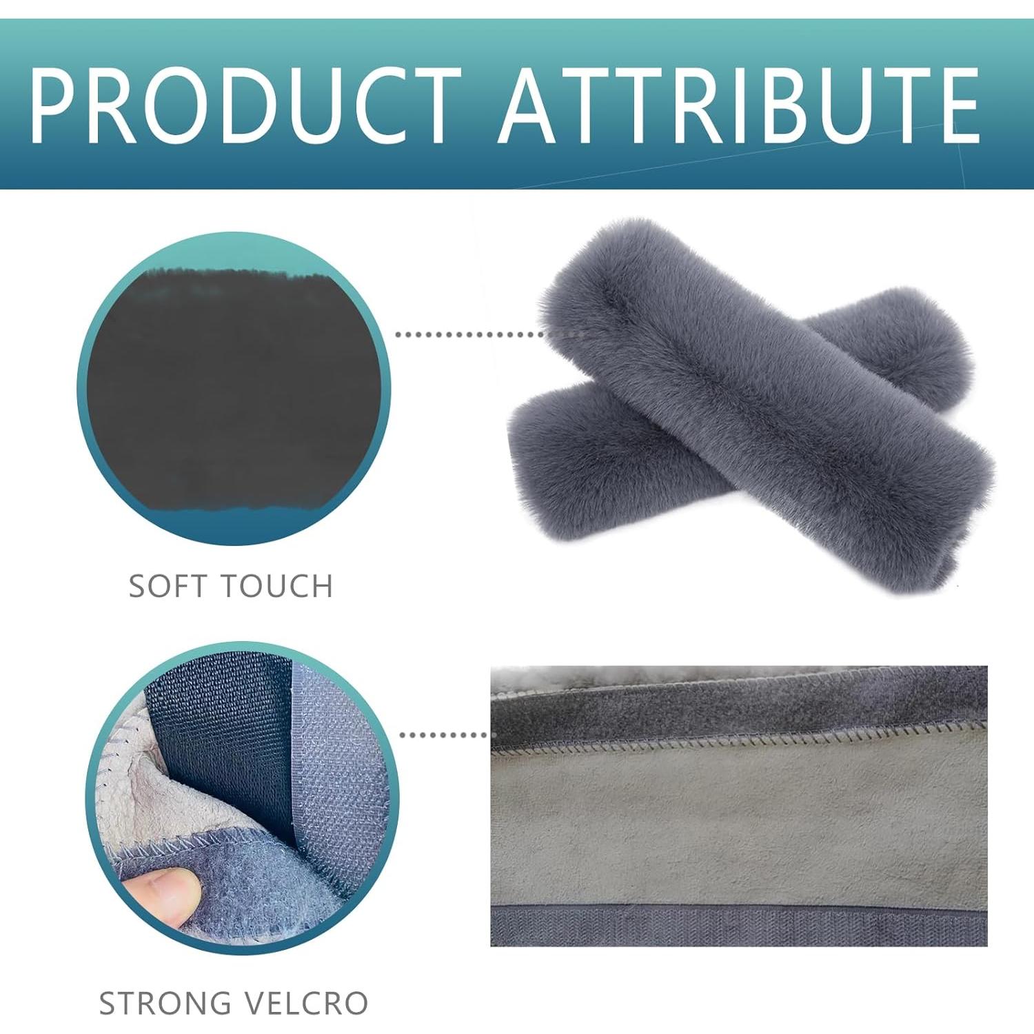 Fundas de Cinturón de Seguridad Luminuti 2 Pcs Gris Suave