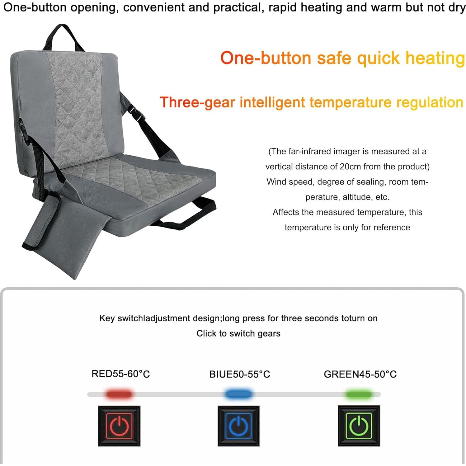 Cojín de Asiento Calentado MYDAYS OUTDOOR Gris Plegable USB