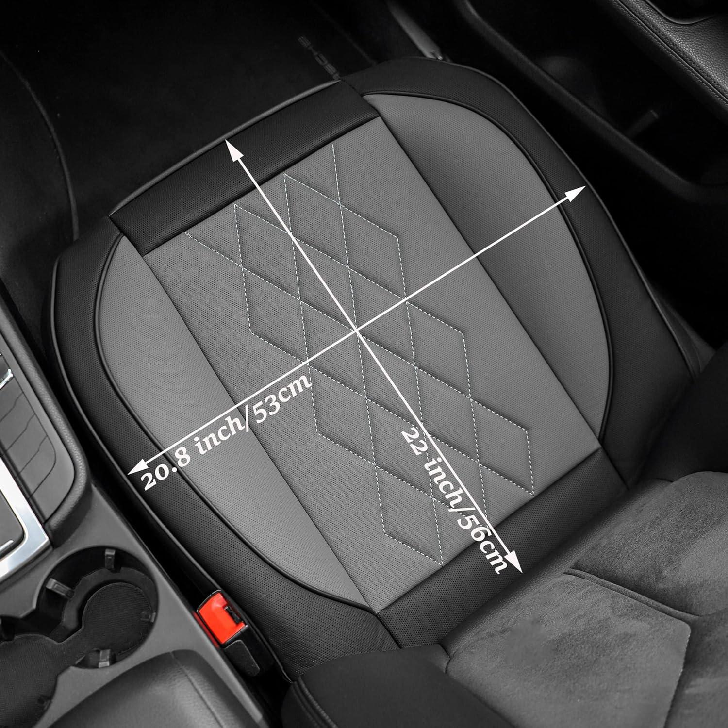 Funda de Asiento de Coche JOJOBAY 2 PCS Cuero Gris Antideslizante