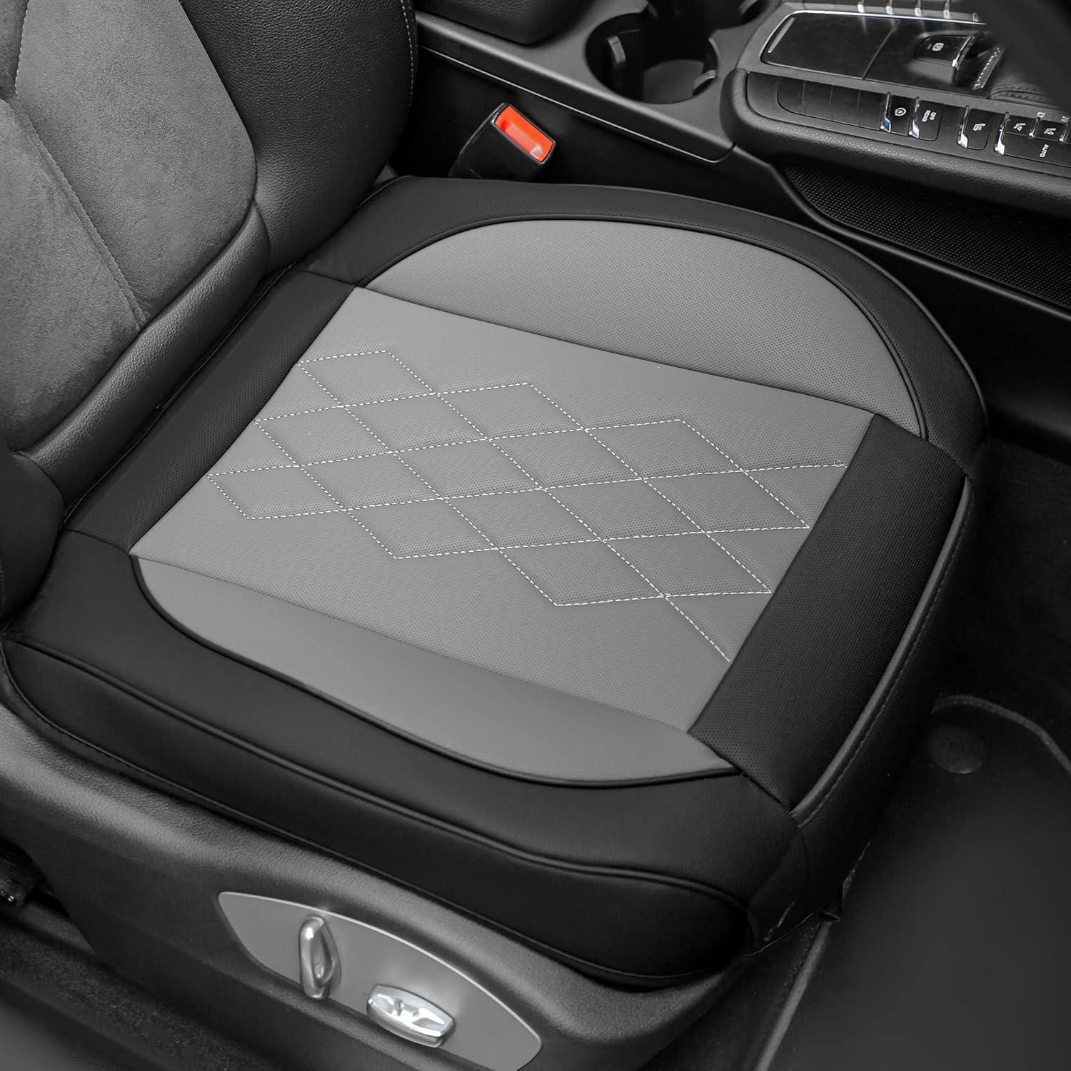 Funda de Asiento de Coche JOJOBAY 2 PCS Cuero Gris Antideslizante