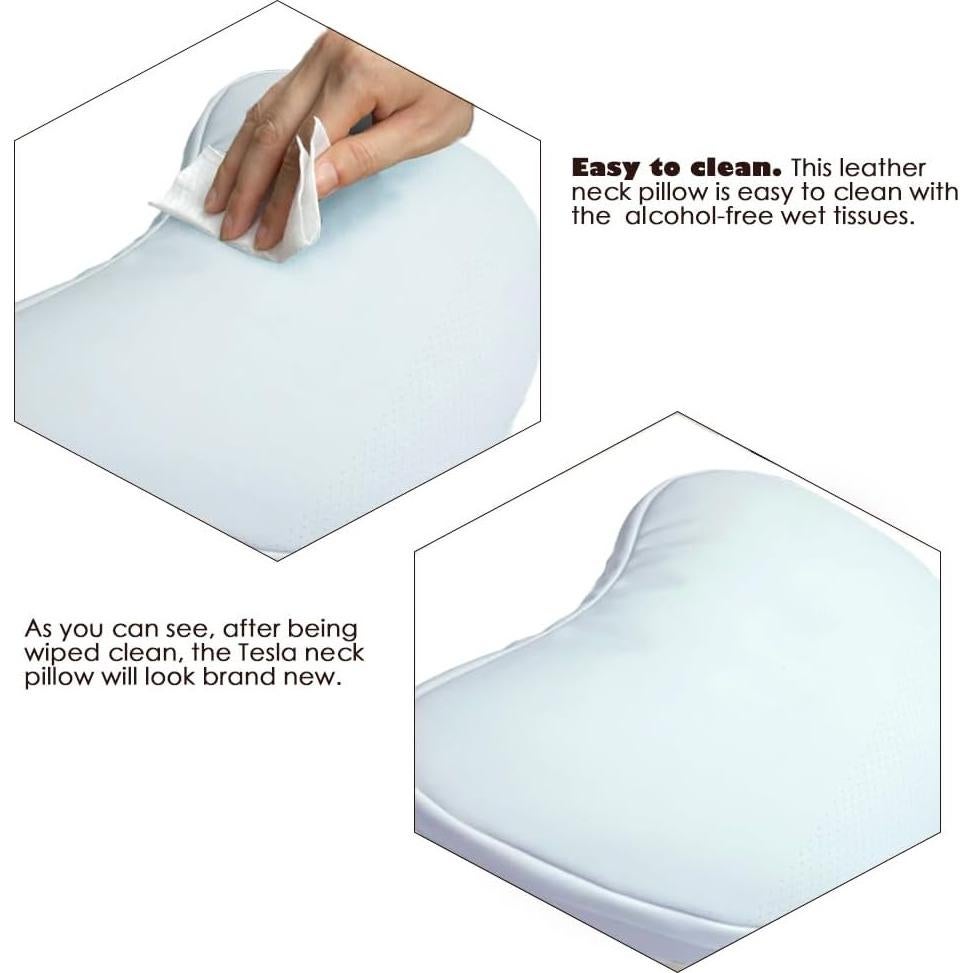 Almohada de Cuello TESBEAUTY Cuero Nappa Ajustable 2 Piezas