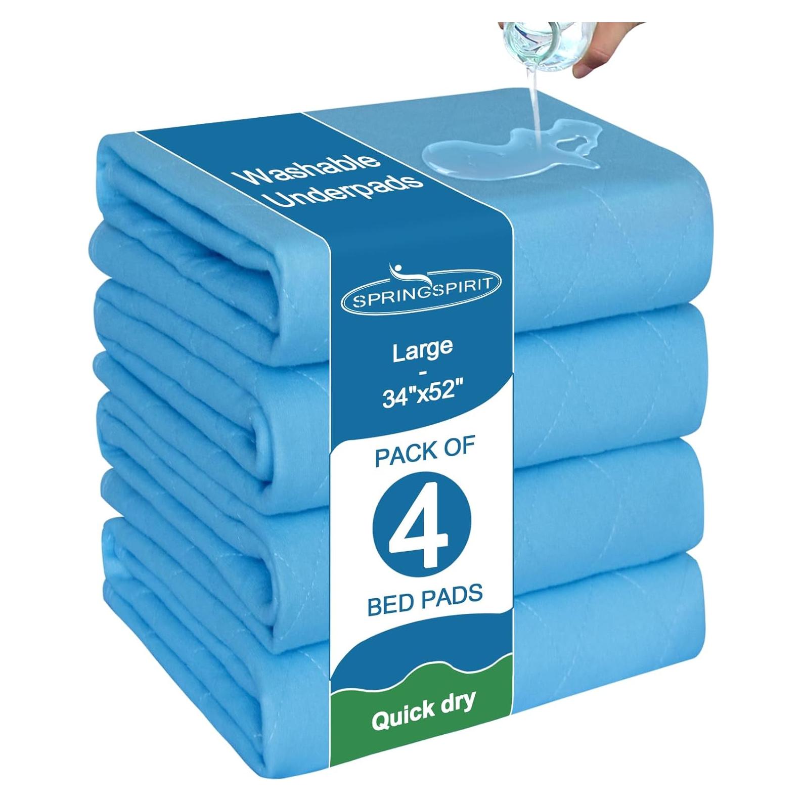 Protector de Cama Impermeable Lavable Springspirit 132x86 cm - 4 Pzas