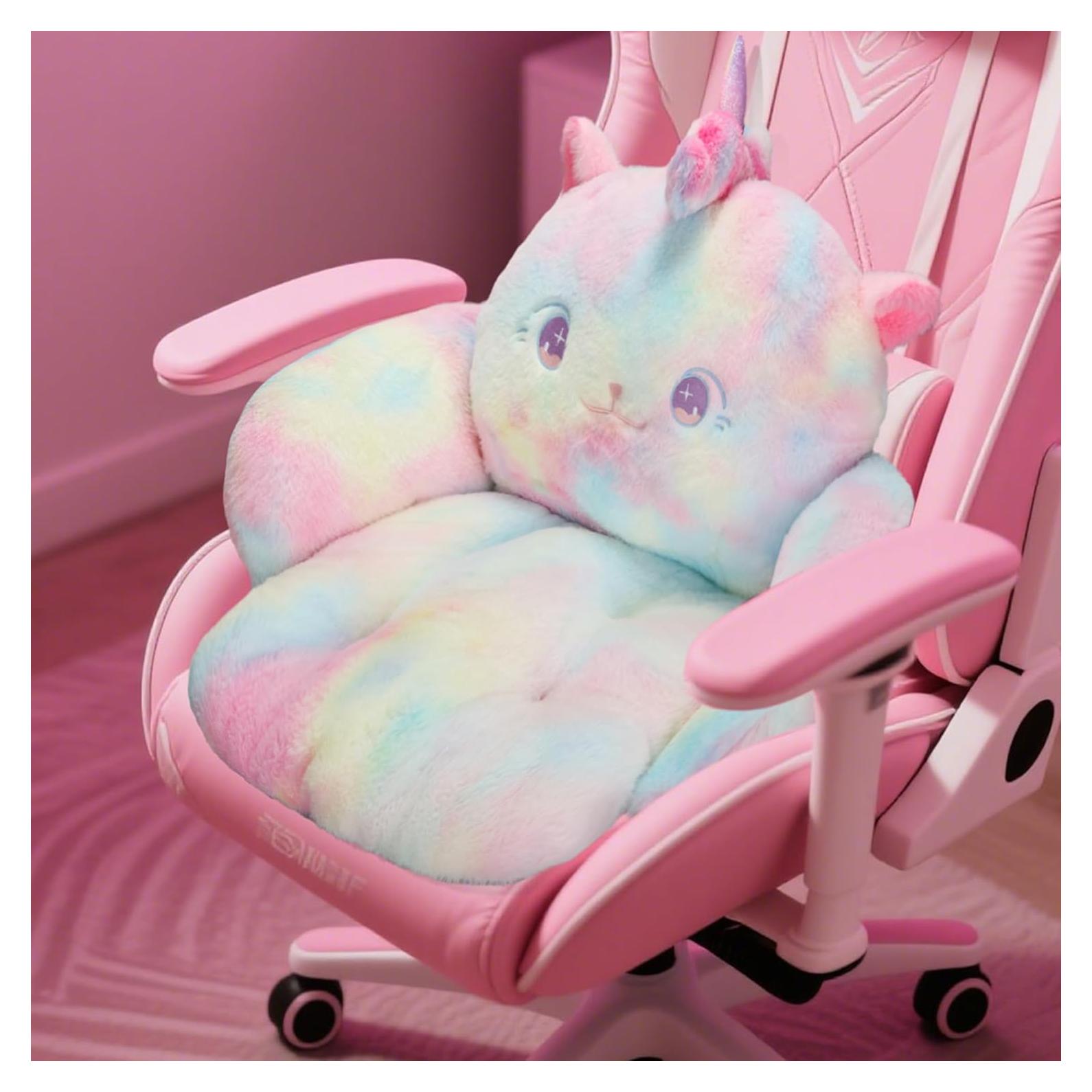 Cojín de Silla de Oficina QYA Unicornio 45x45 cm Alivio Espalda