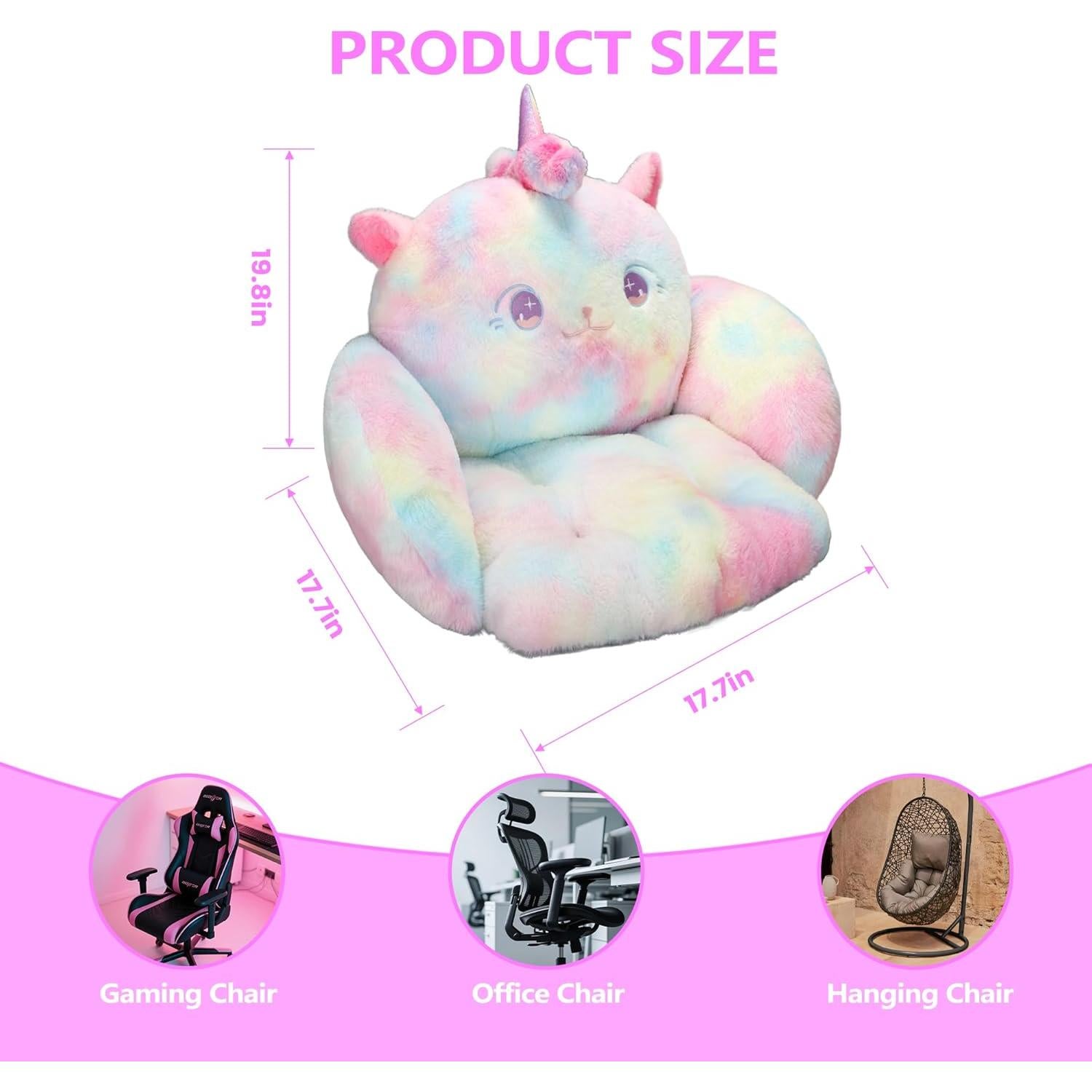 Cojín de Silla de Oficina QYA Unicornio 45x45 cm Alivio Espalda