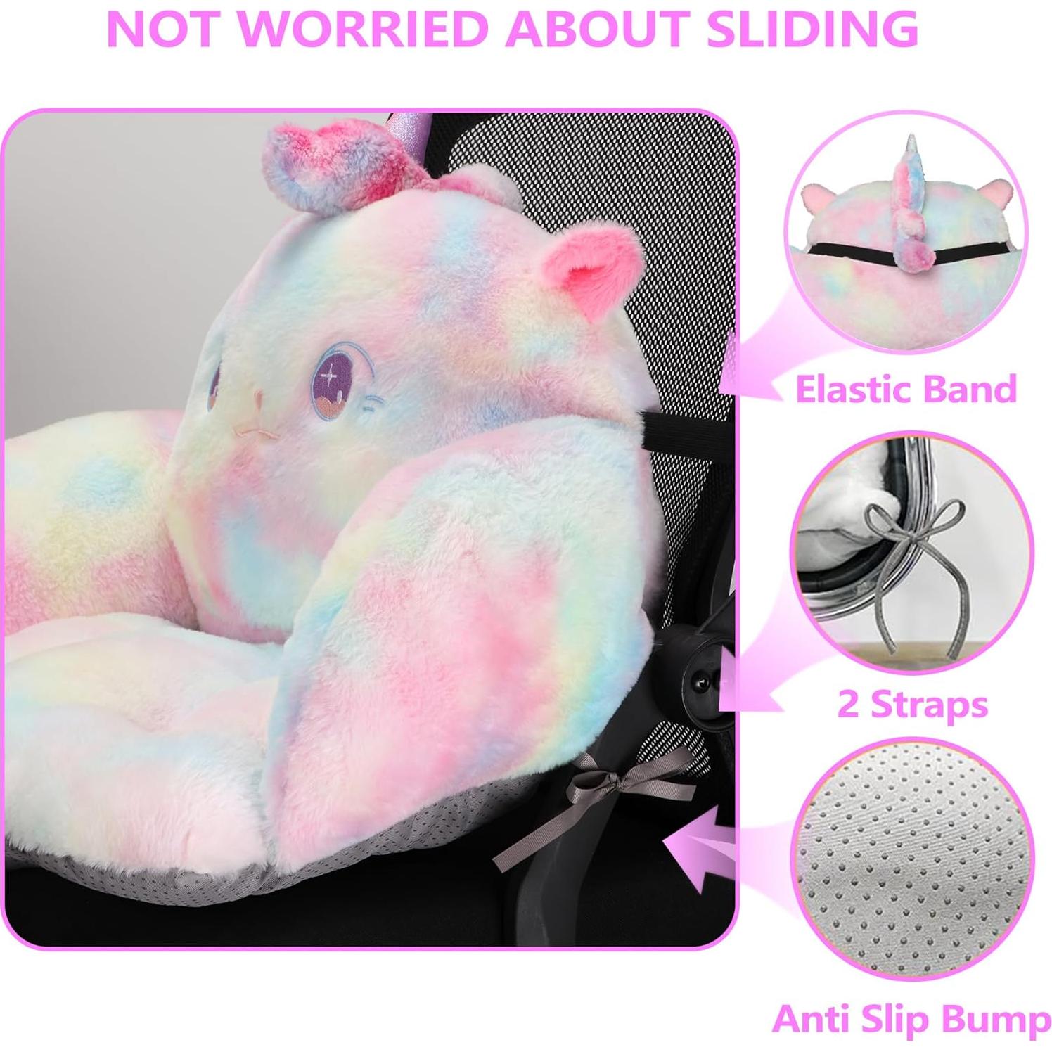 Cojín de Silla de Oficina QYA Unicornio 45x45 cm Alivio Espalda