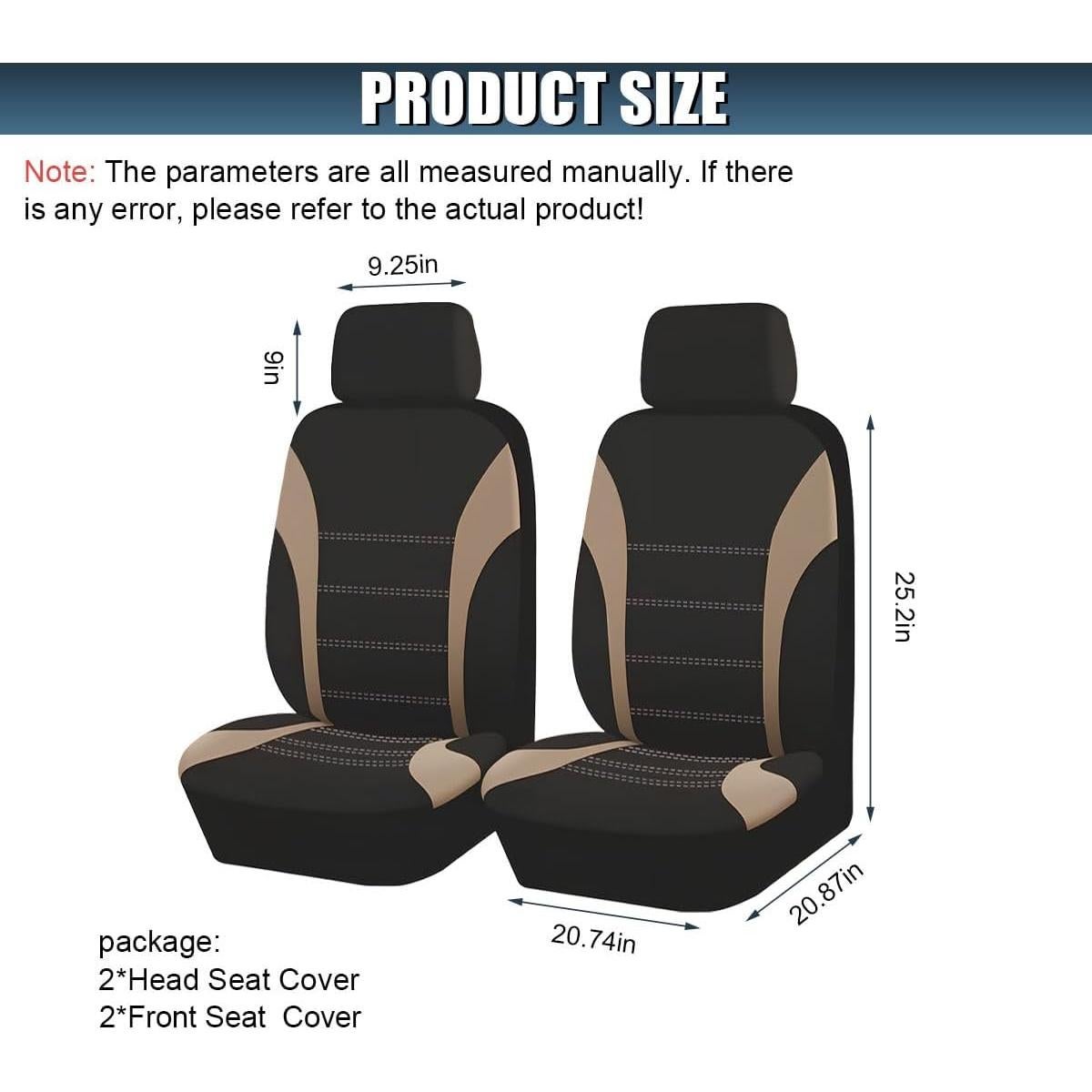 Fundas de Asiento Delantero ZIMISI Beige Ajuste Universal