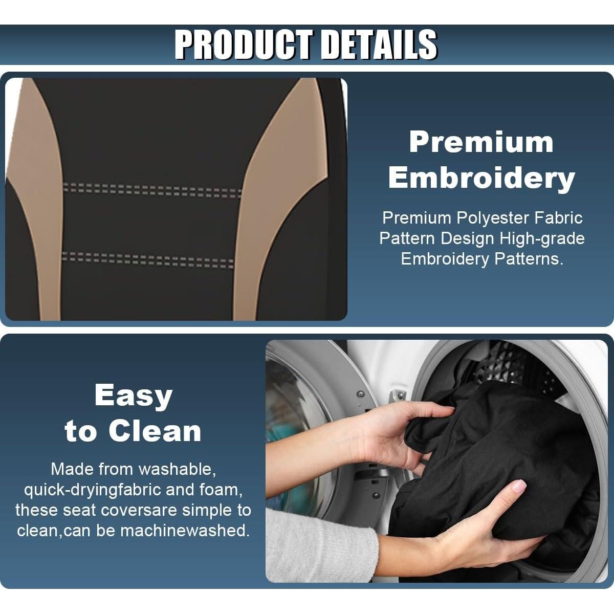 Fundas de Asiento Delantero ZIMISI Beige Ajuste Universal