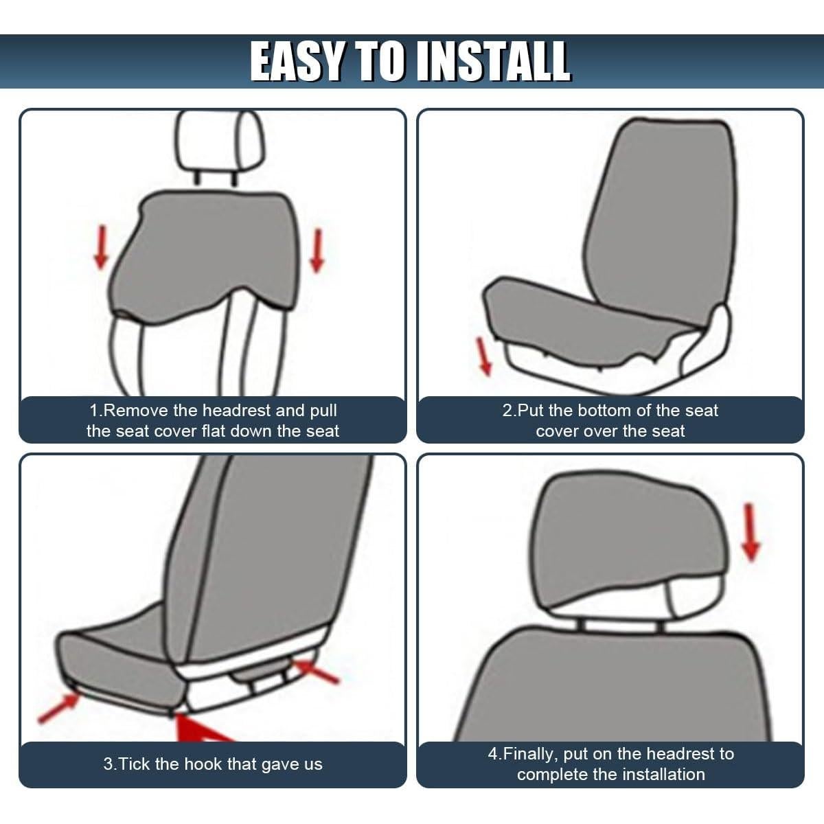 Fundas de Asiento Delantero ZIMISI Beige Ajuste Universal