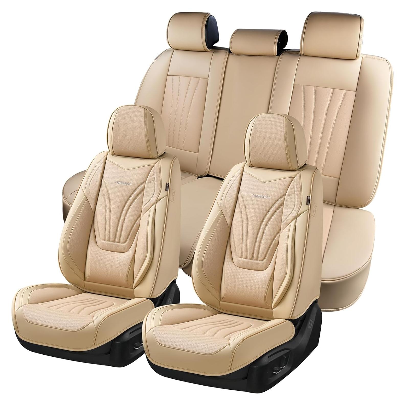 Cubiertas de Asiento de Coche Coverado Beige Juego Completo 5 Piezas