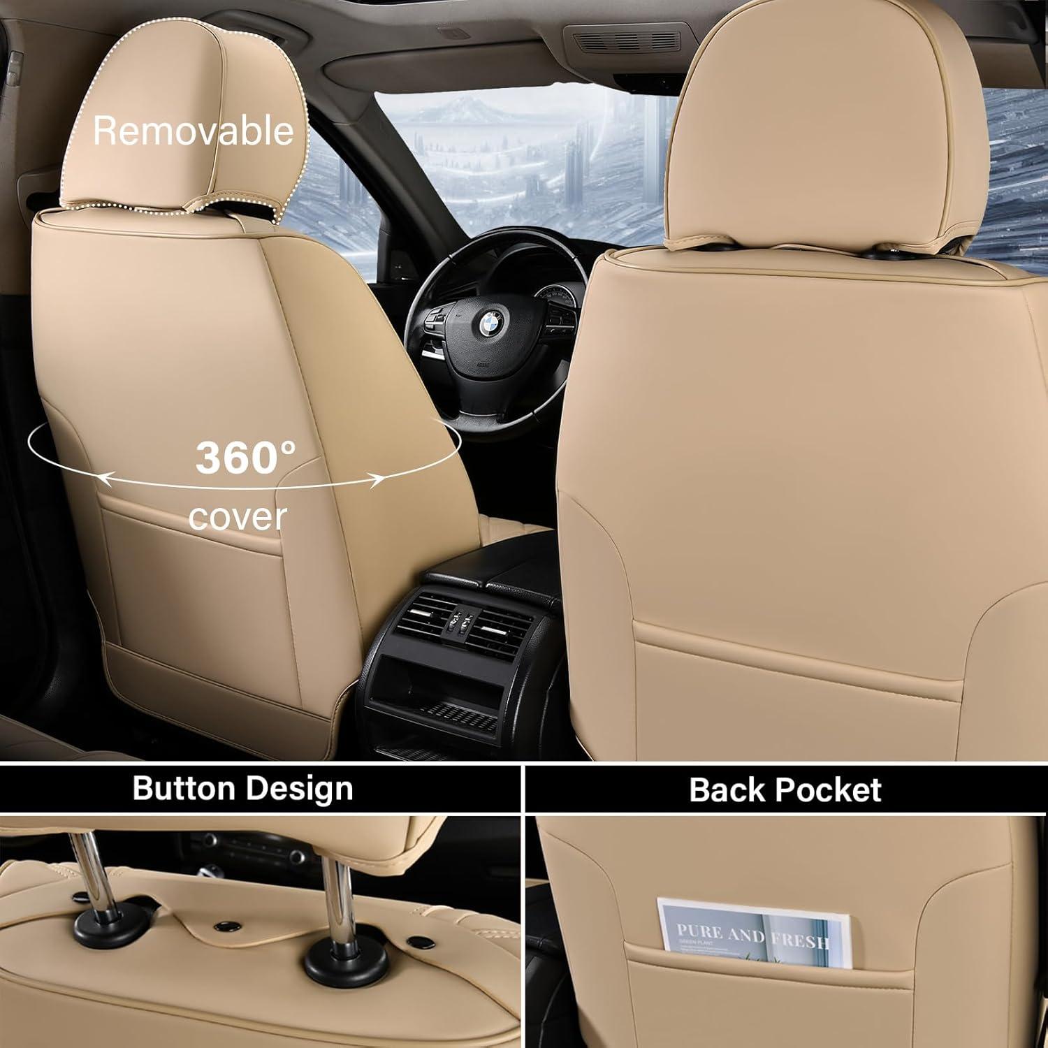 Cubiertas de Asiento de Coche Coverado Beige Juego Completo 5 Piezas