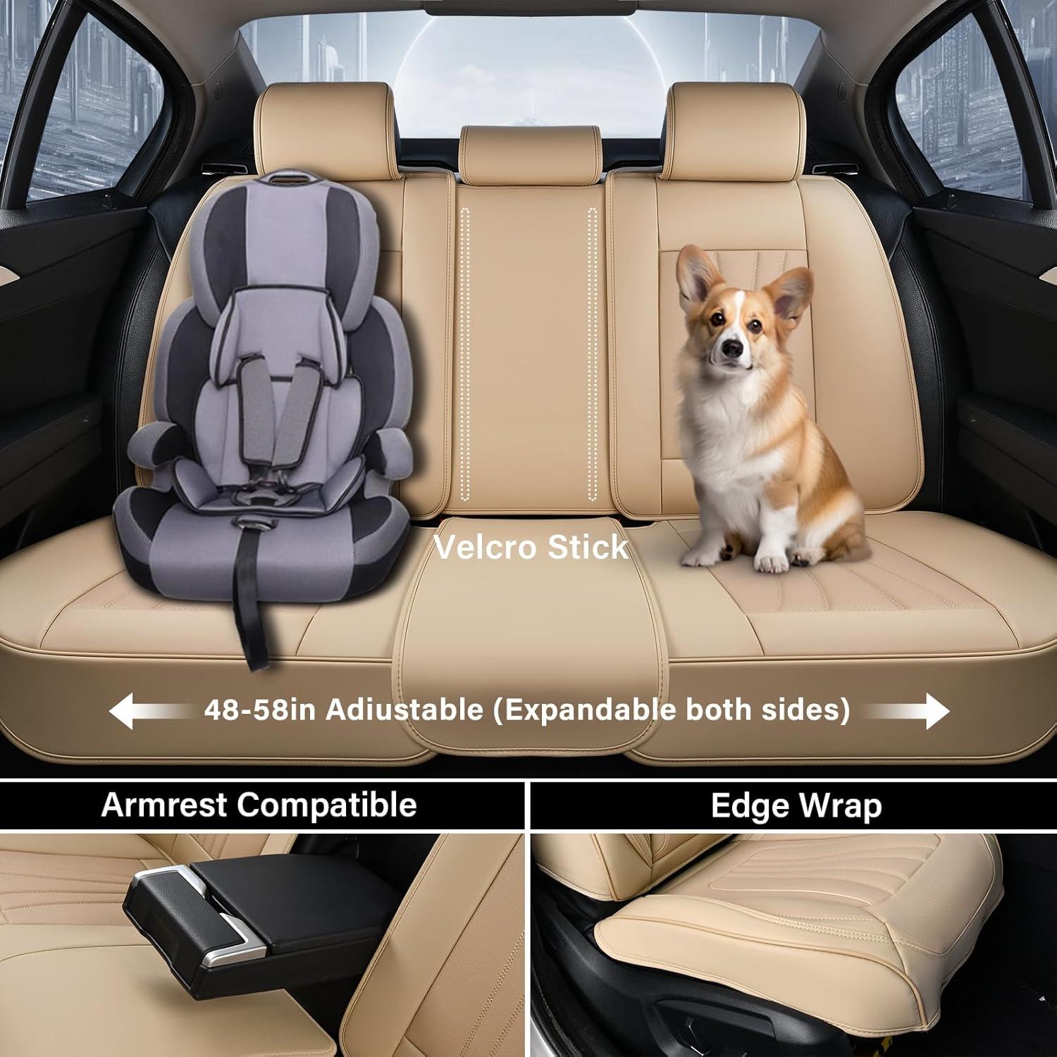 Cubiertas de Asiento de Coche Coverado Beige Juego Completo 5 Piezas