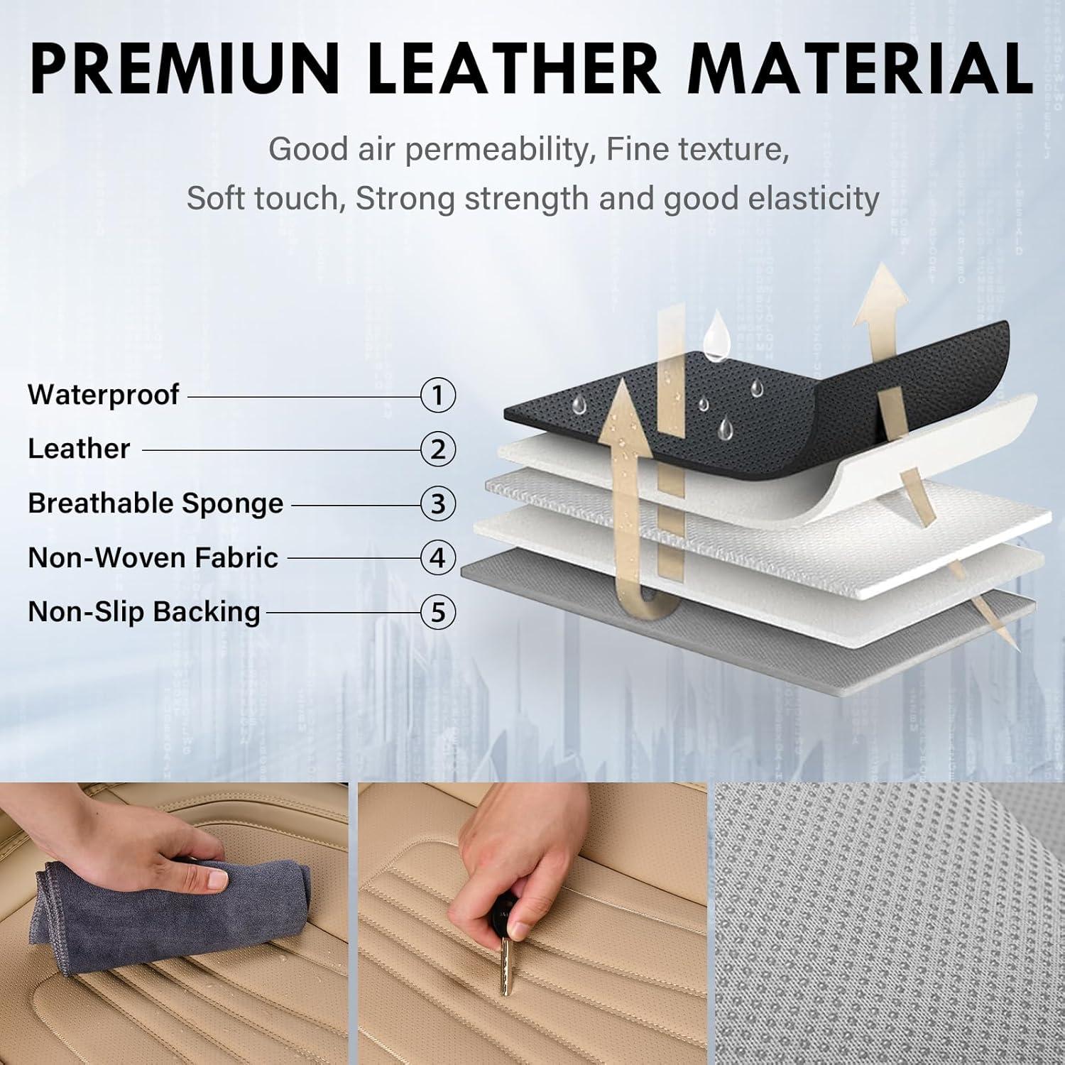 Cubiertas de Asiento de Coche Coverado Beige Juego Completo 5 Piezas