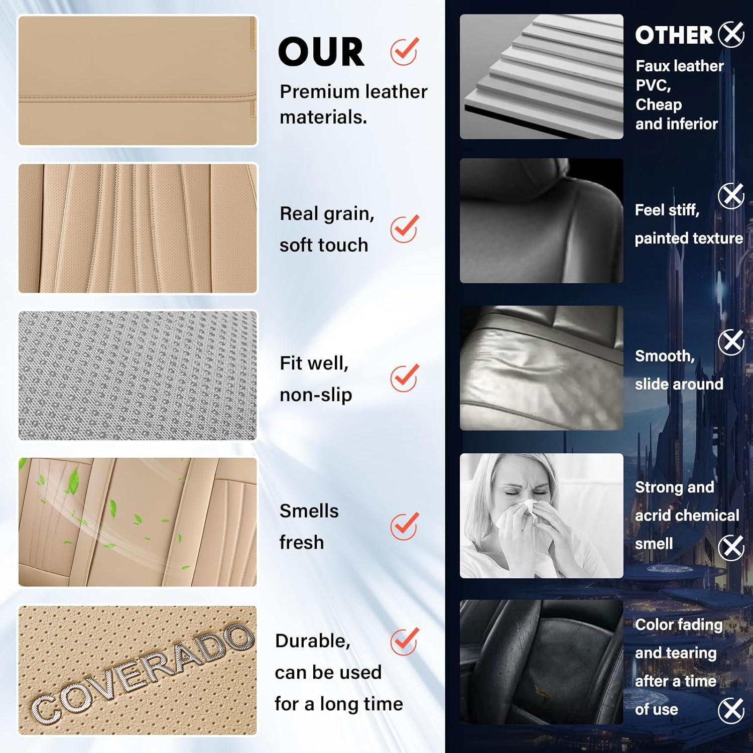 Cubiertas de Asiento de Coche Coverado Beige Juego Completo 5 Piezas