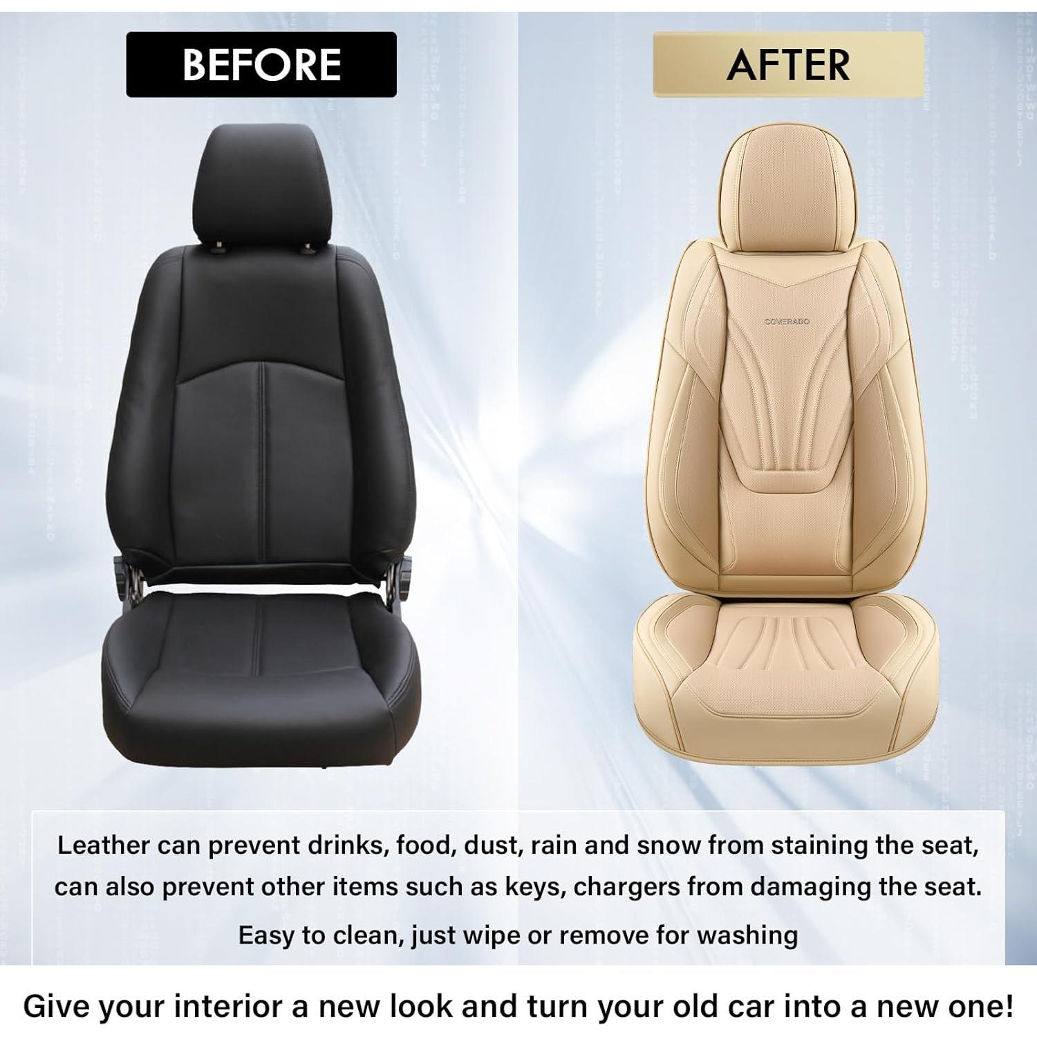 Cubiertas de Asiento de Coche Coverado Beige Juego Completo 5 Piezas