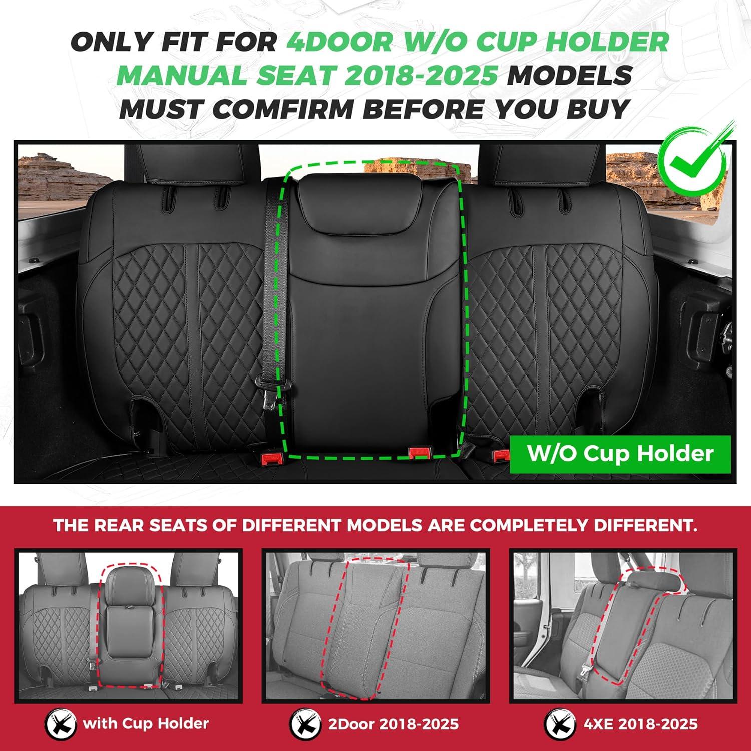 Funda de Asiento Jeep Wrangler 4Puertas 2018-2025 RIDEPOSH Negra