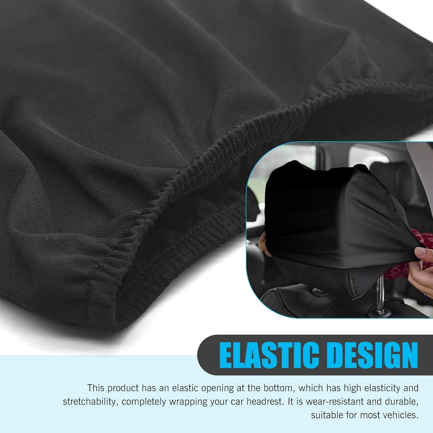 Funda de Reposacabezas de Coche Lekudo 4 PCS Negra Universal