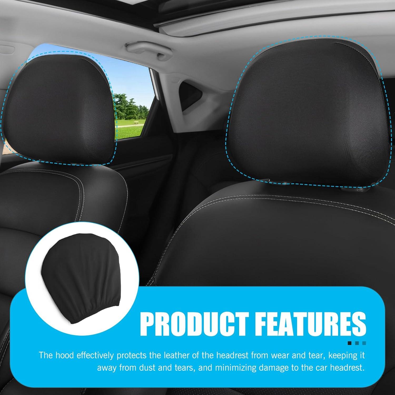 Funda de Reposacabezas de Coche Lekudo 4 PCS Negra Universal