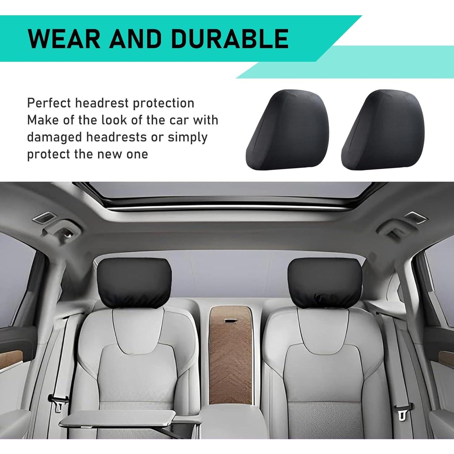 Funda Protectora Reposacabezas Coche Sumjig 2 PCS Negro