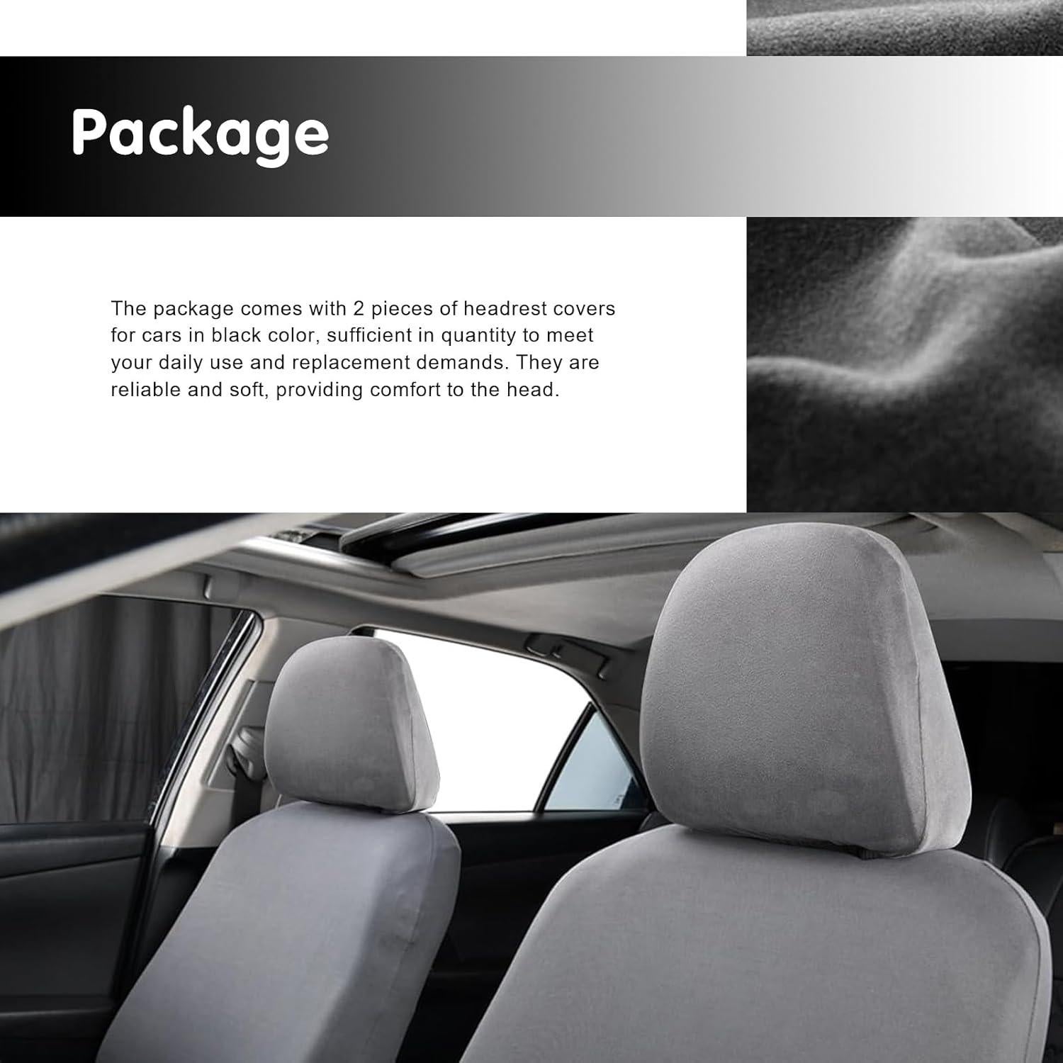 Pack 2 Fundas de Cabecera de Asiento de Coche Flygun Gris