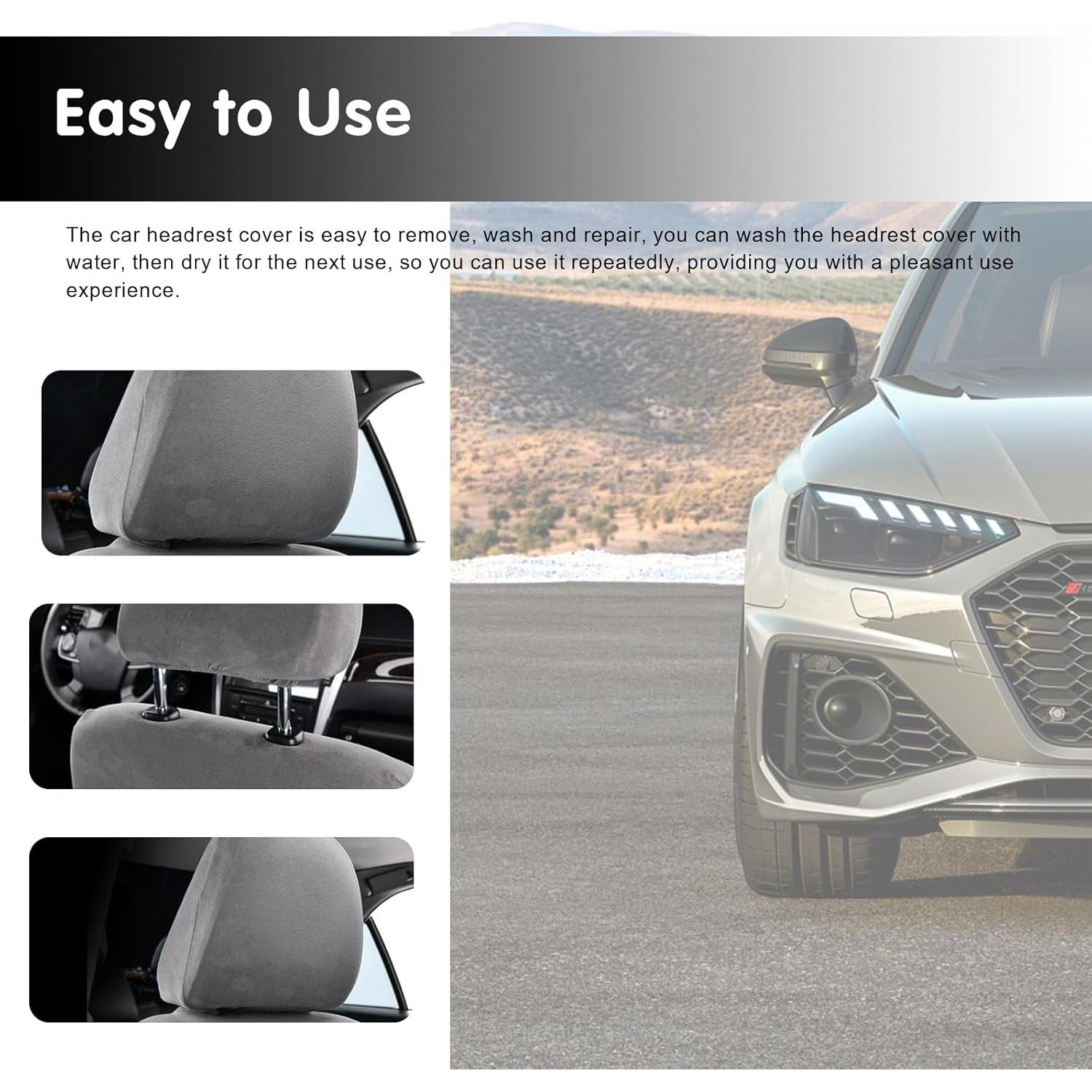 Pack 2 Fundas de Cabecera de Asiento de Coche Flygun Gris