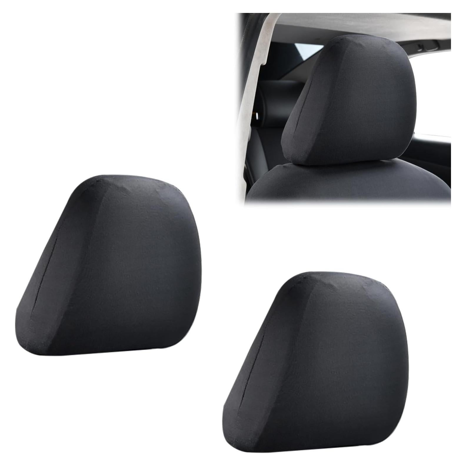 Cubiertas de Reposacabezas de Coche Getfay 2 PCS 25x28 cm Negro