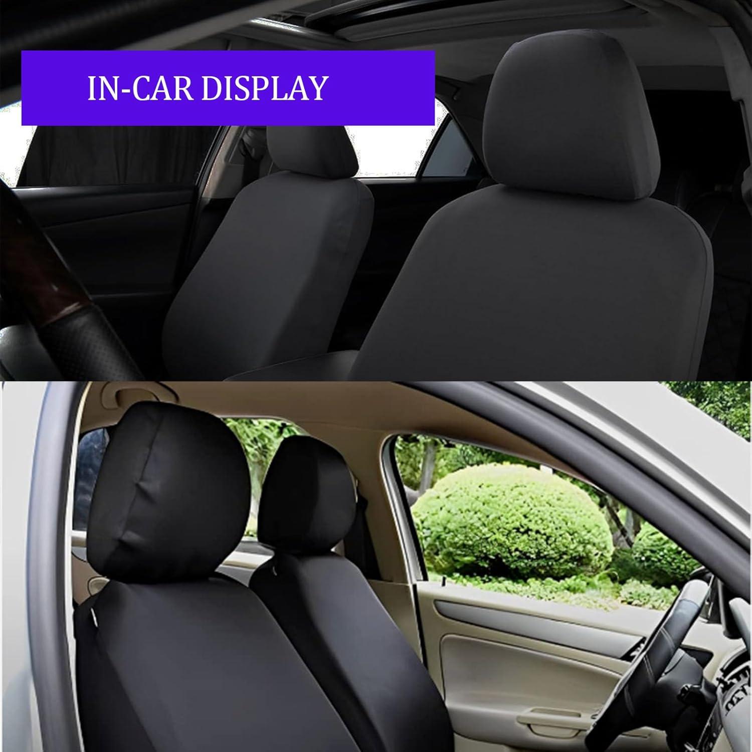 Cubiertas de Reposacabezas de Coche Getfay 2 PCS 25x28 cm Negro