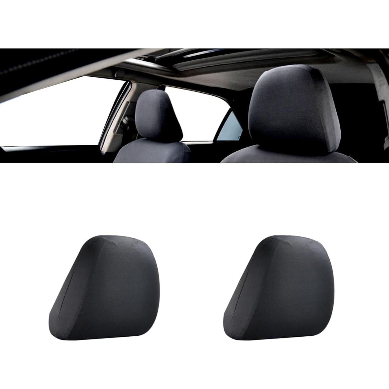 Cubiertas de Reposacabezas de Coche Getfay 2 PCS 25x28 cm Negro