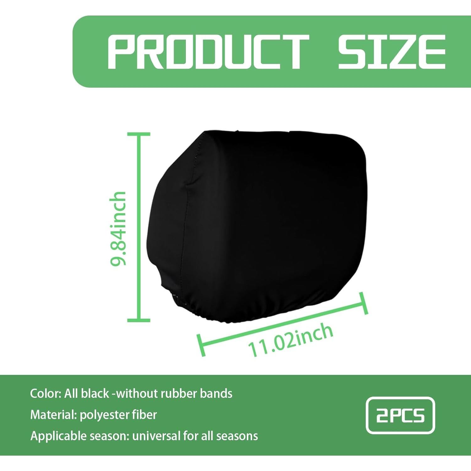 Funda de Reposacabezas de Coche 2 PCS GRANDI Negra Universal