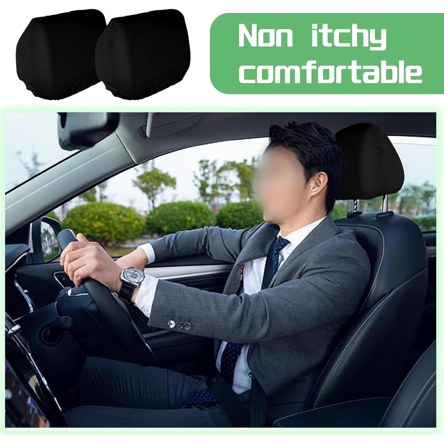 Funda de Reposacabezas de Coche 2 PCS GRANDI Negra Universal