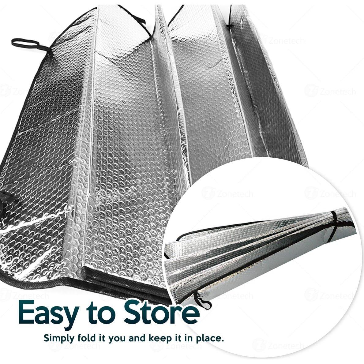 Sombrilla Solar Plegable ZONETECH 127x58cm Plateada