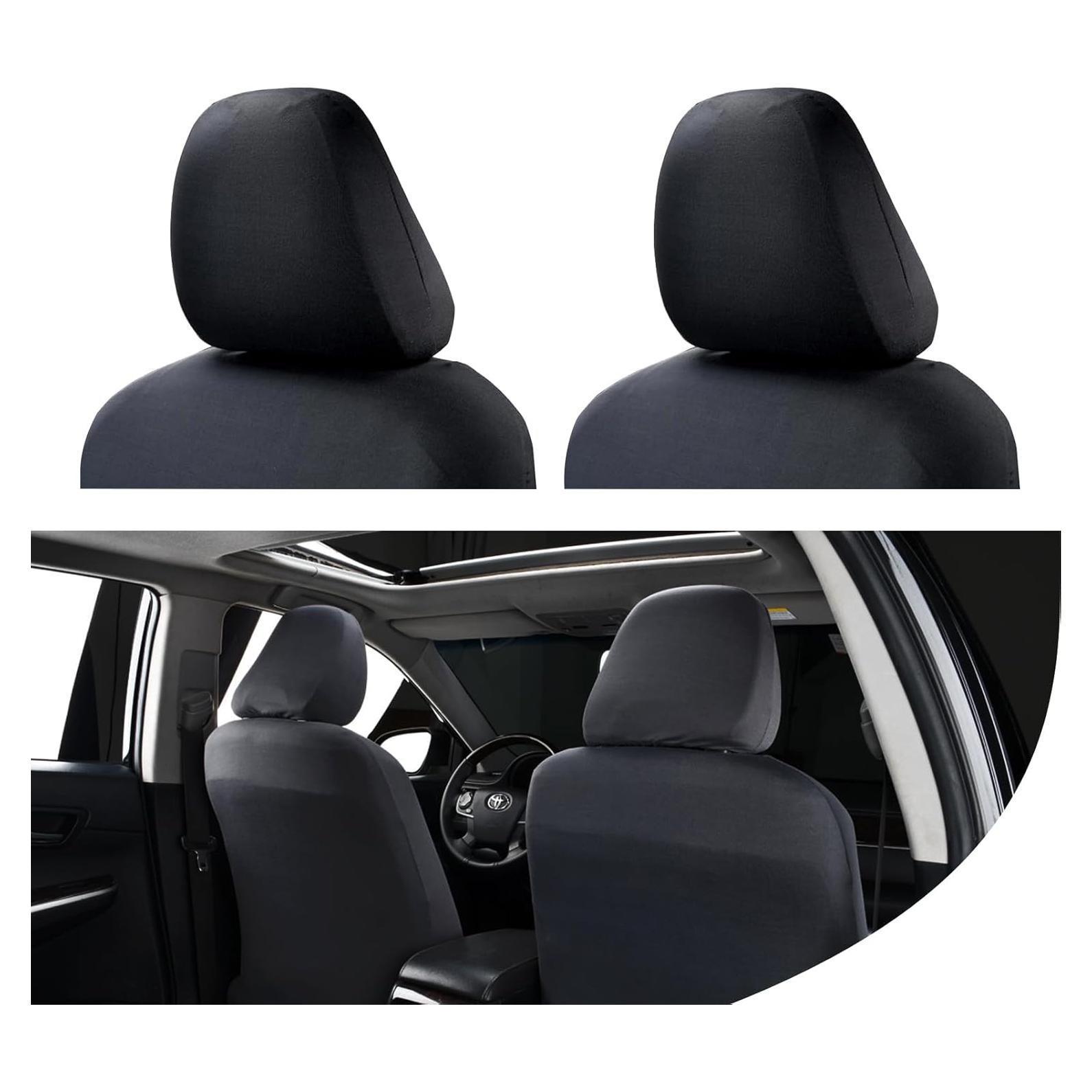 Cubiertas de Reposacabezas de Coche Jewkot 2 Piezas Negras