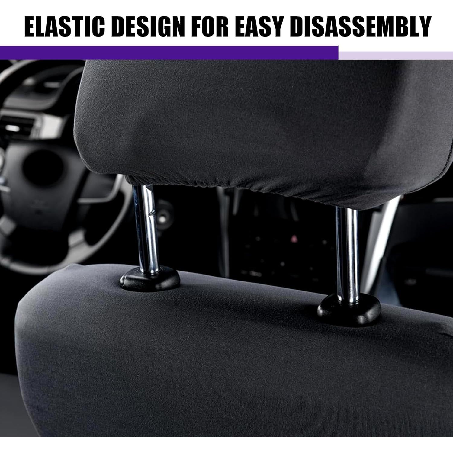 Cubiertas de Reposacabezas de Coche Jewkot 2 Piezas Negras