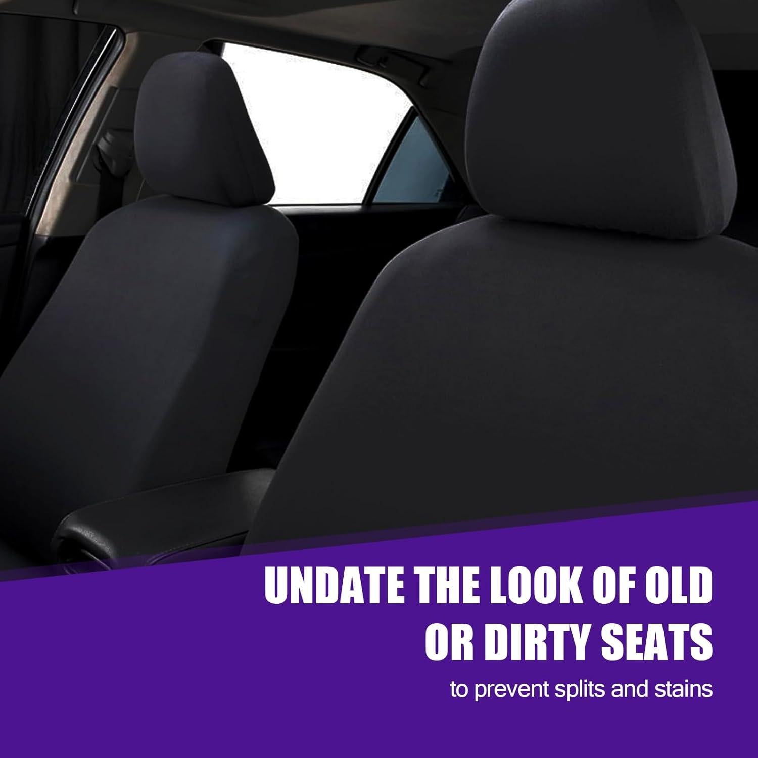 Cubiertas de Reposacabezas de Coche Jewkot 2 Piezas Negras