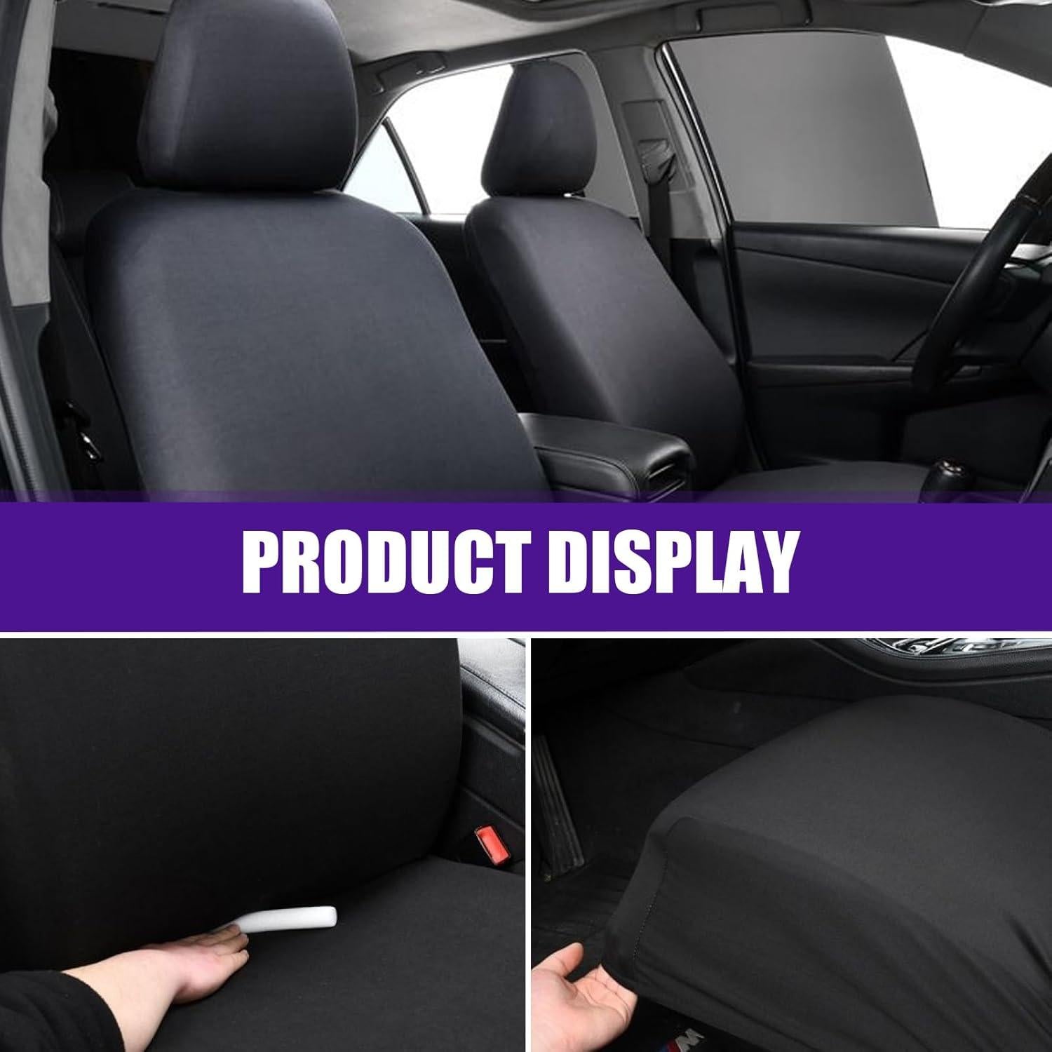 Cubiertas de Reposacabezas de Coche Jewkot 2 Piezas Negras