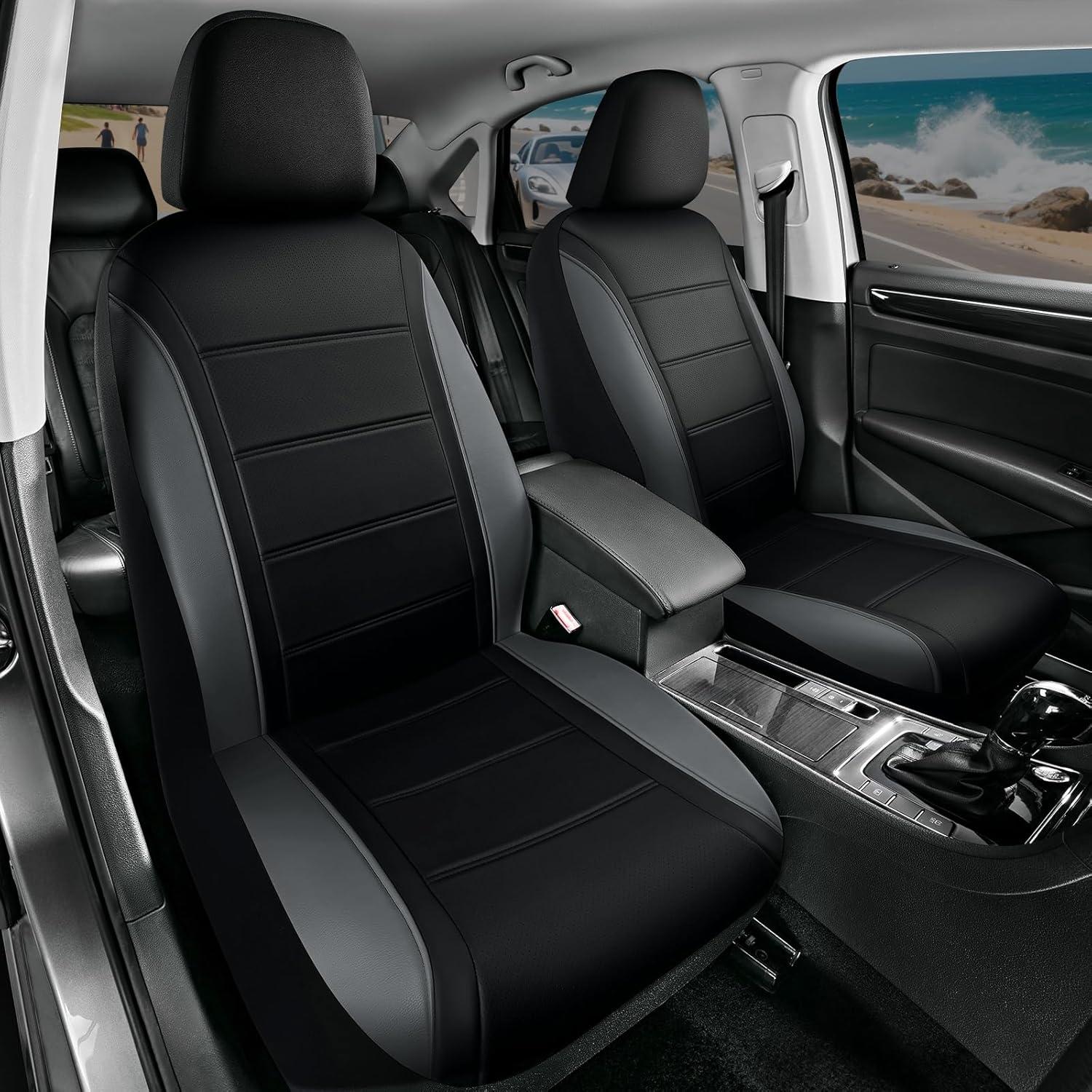 Fundas de Asiento de Cuero Road Comforts Gris Frontal - Universal