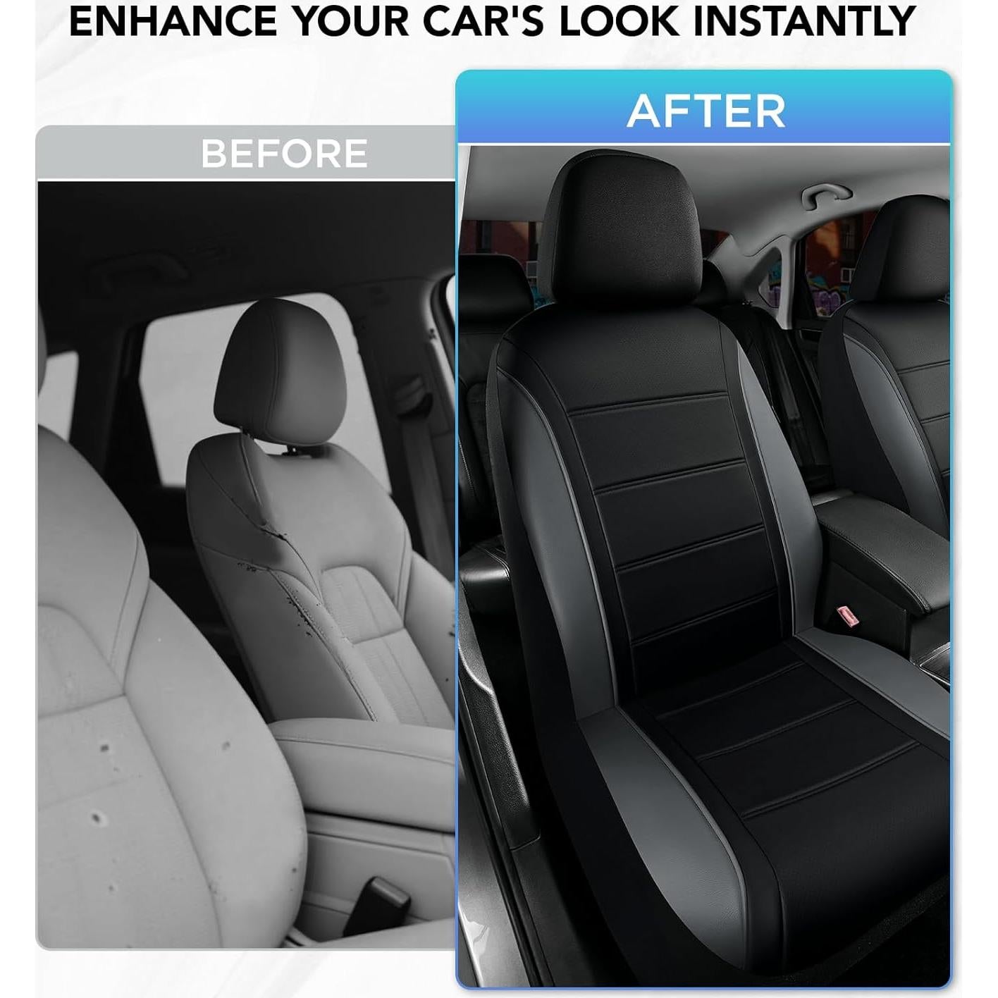 Fundas de Asiento de Cuero Road Comforts Gris Frontal - Universal