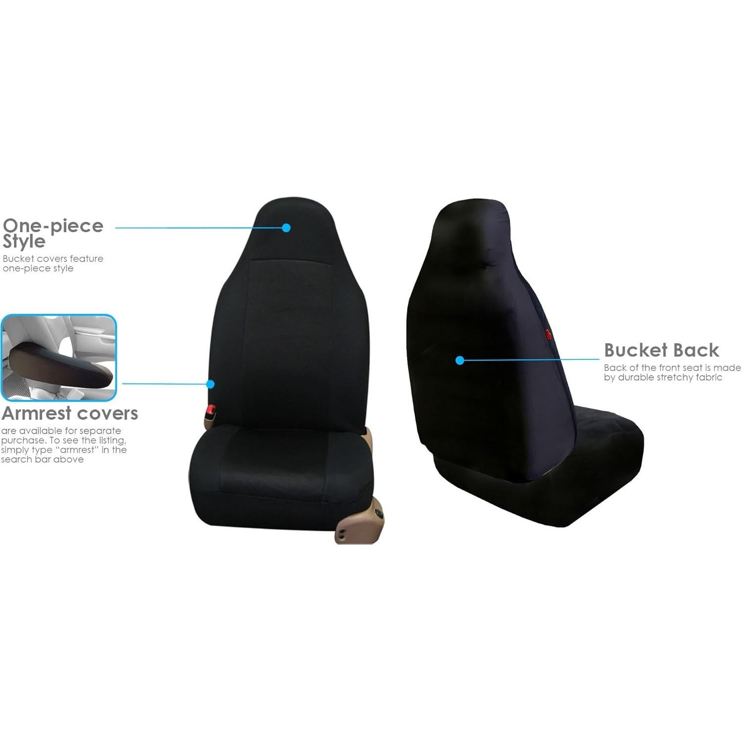 Fundas de Asiento de Coche FH Group Ajuste Universal Negro