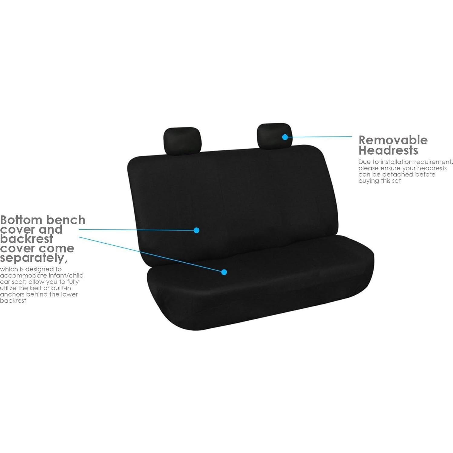 Fundas de Asiento de Coche FH Group Ajuste Universal Negro