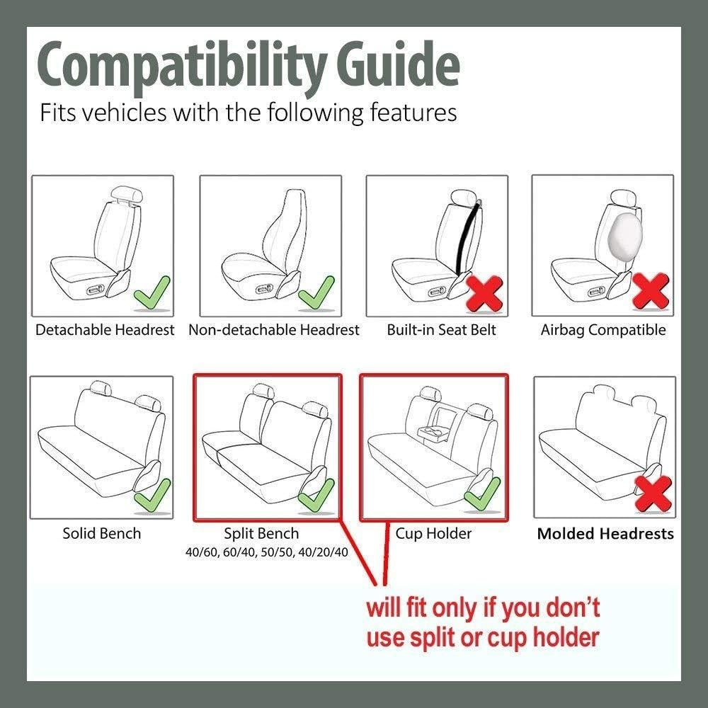 Fundas de Asiento de Coche FH Group Ajuste Universal Negro