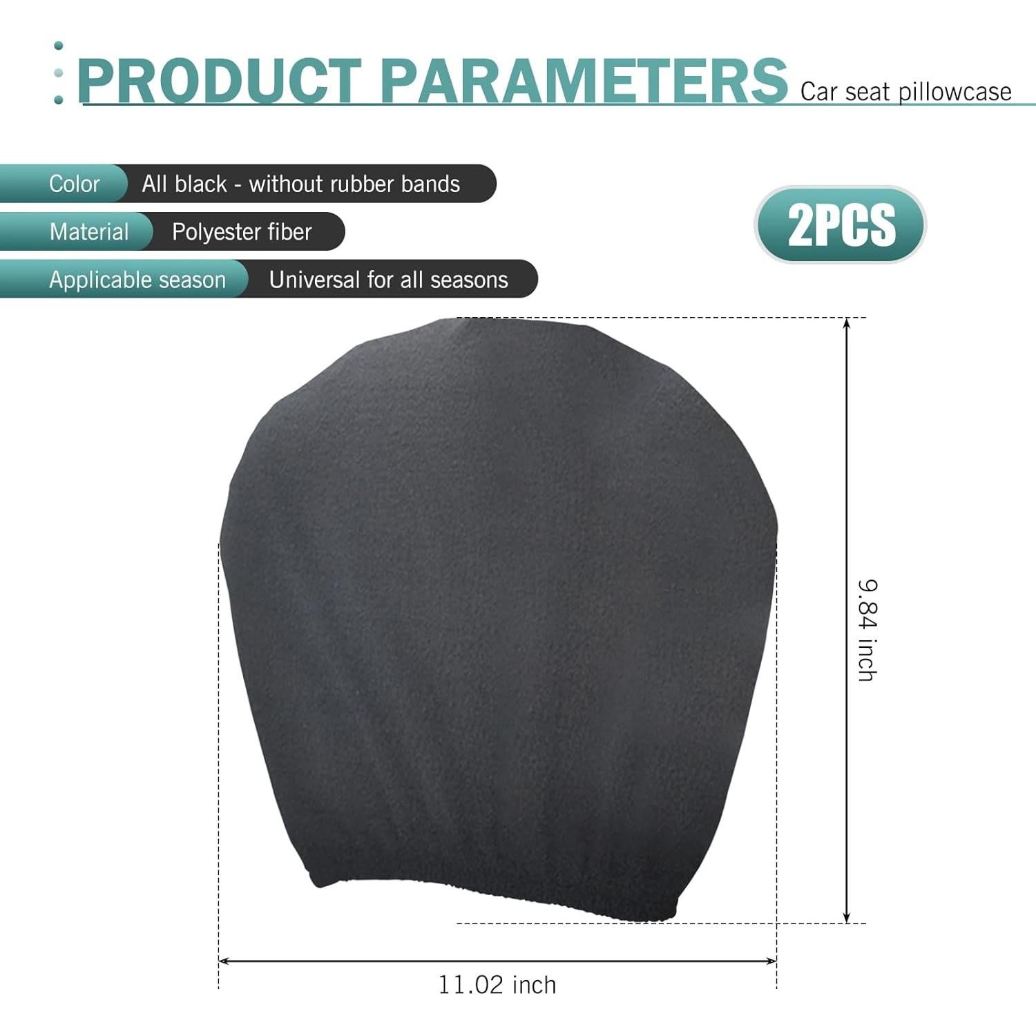 Funda de Reposacabezas de Coche Zikefest 2 Pcs Negra Universal