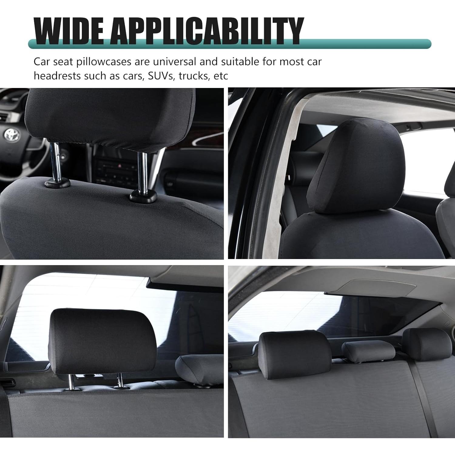 Funda de Reposacabezas de Coche Zikefest 2 Pcs Negra Universal