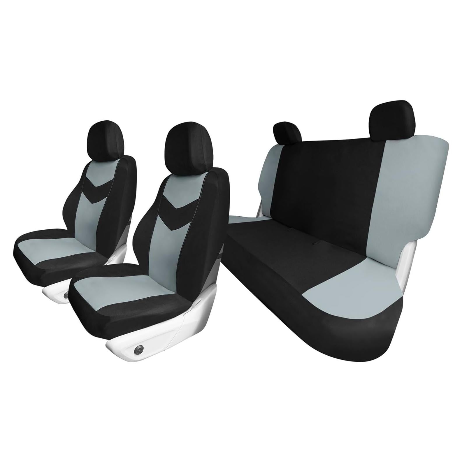 Cubiertas de Asiento de Automóvil TLH Universal Gris Tela 2 Piezas