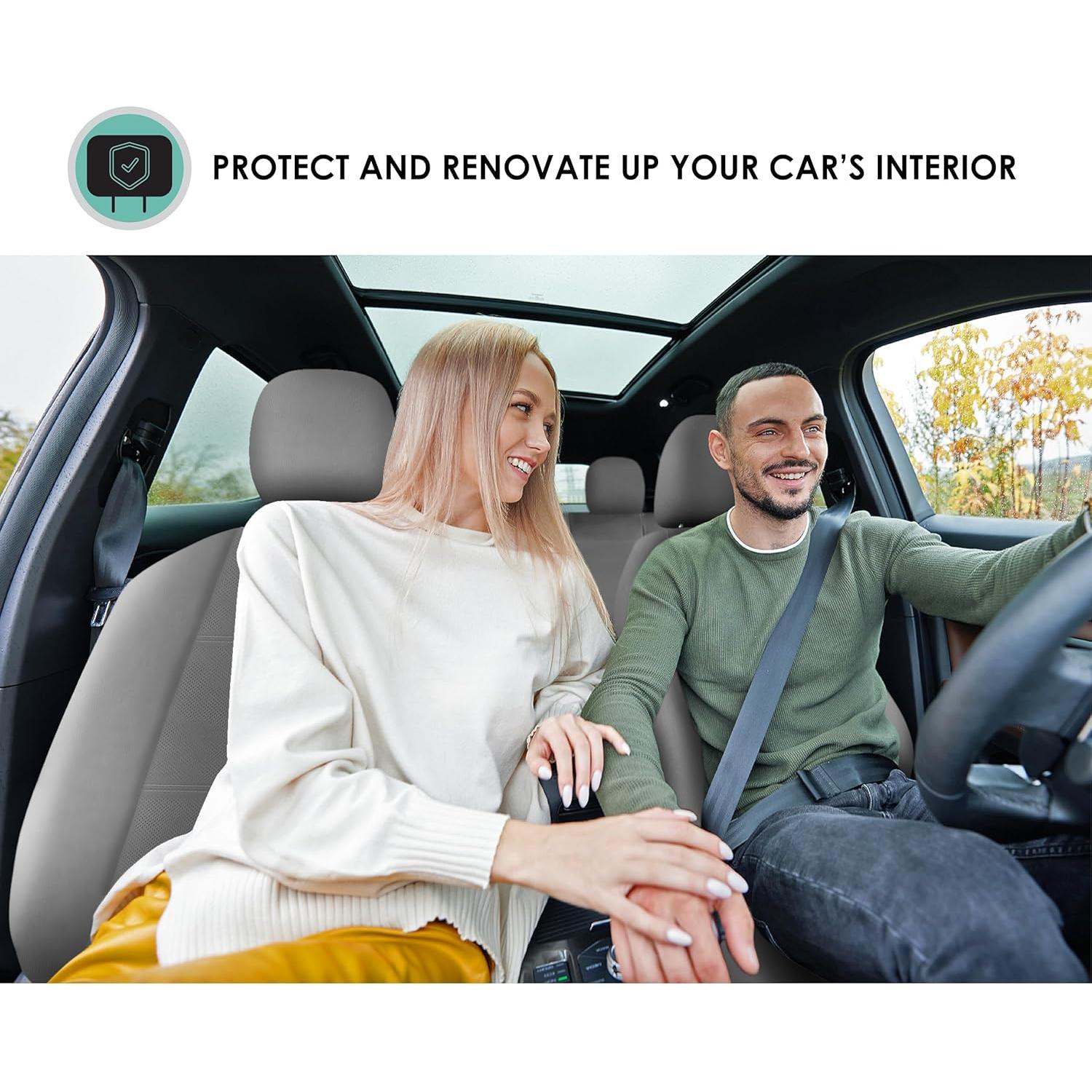 Fundas de Asiento de Coche FH Group PU007128GRAY-AVC 8 Asientos